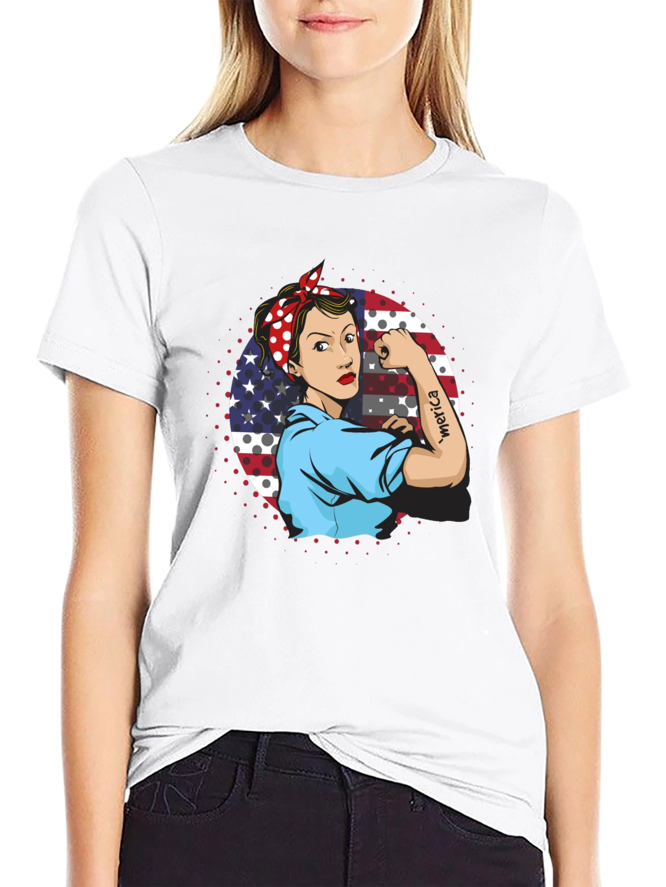 Rosie the Riveter Patriotic T-Shirt