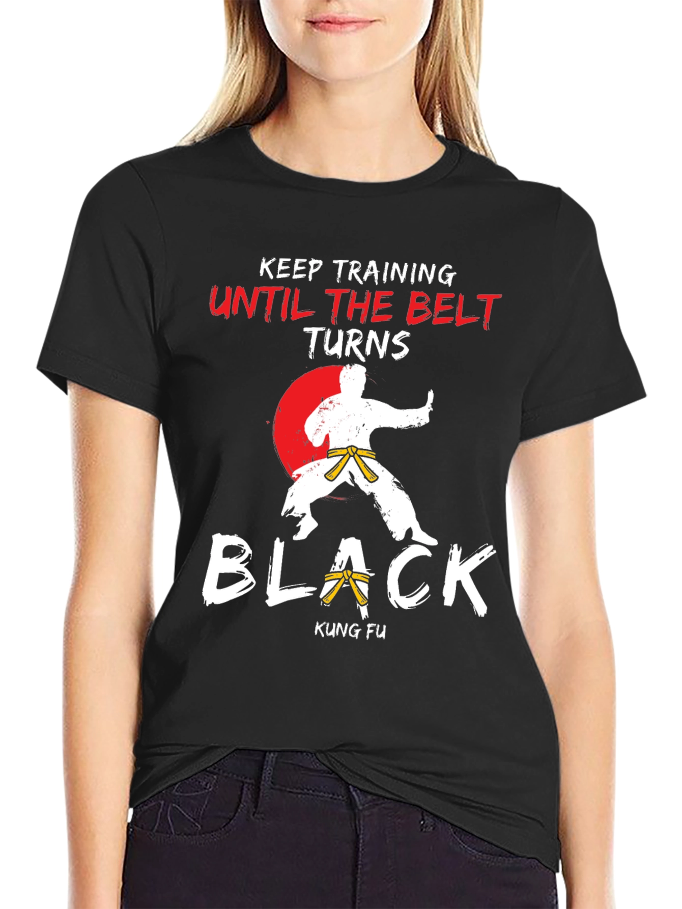 Kung Fu Keep Training Black Belt T-Shirt