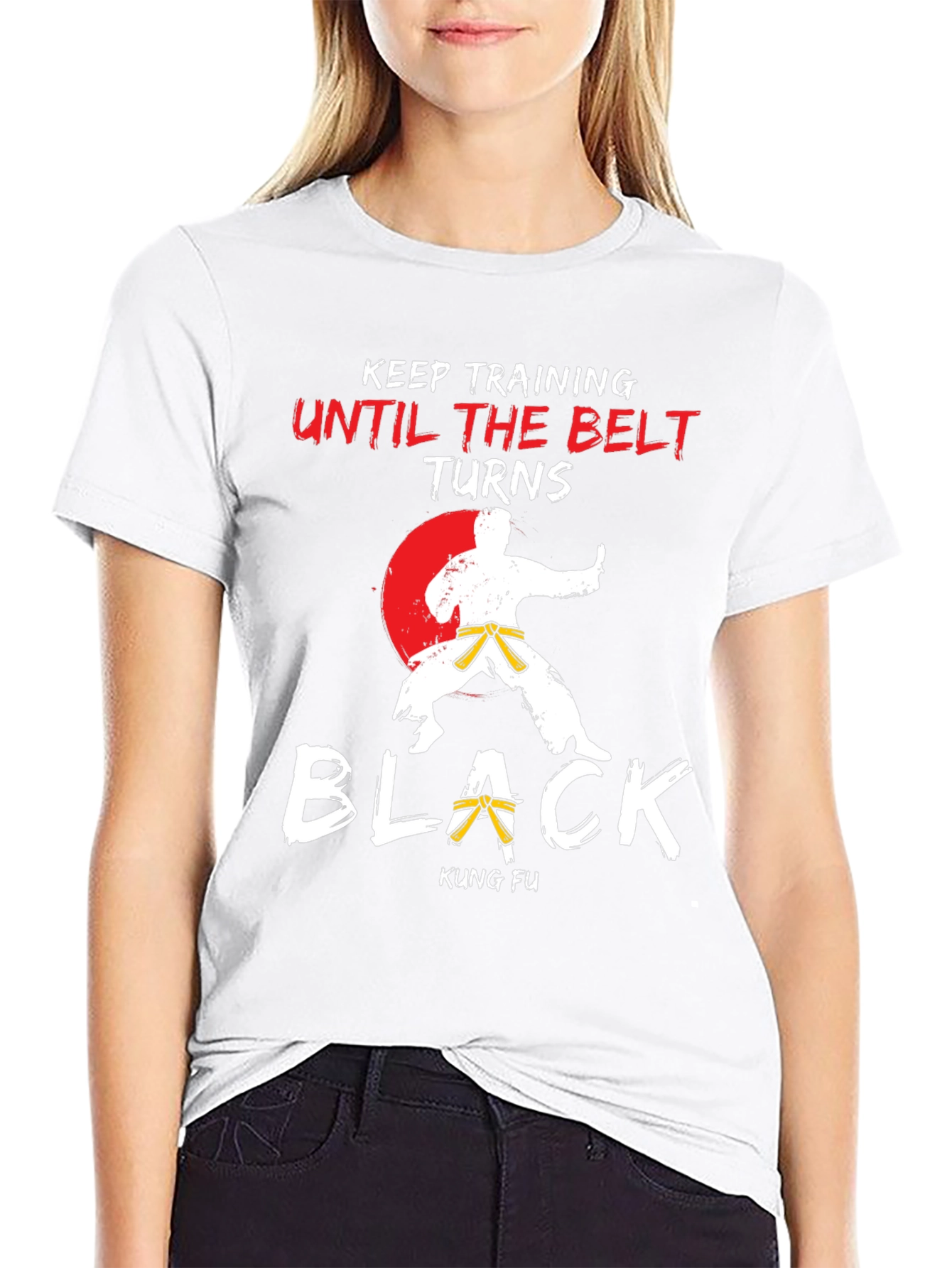 Kung Fu Keep Training Black Belt T-Shirt