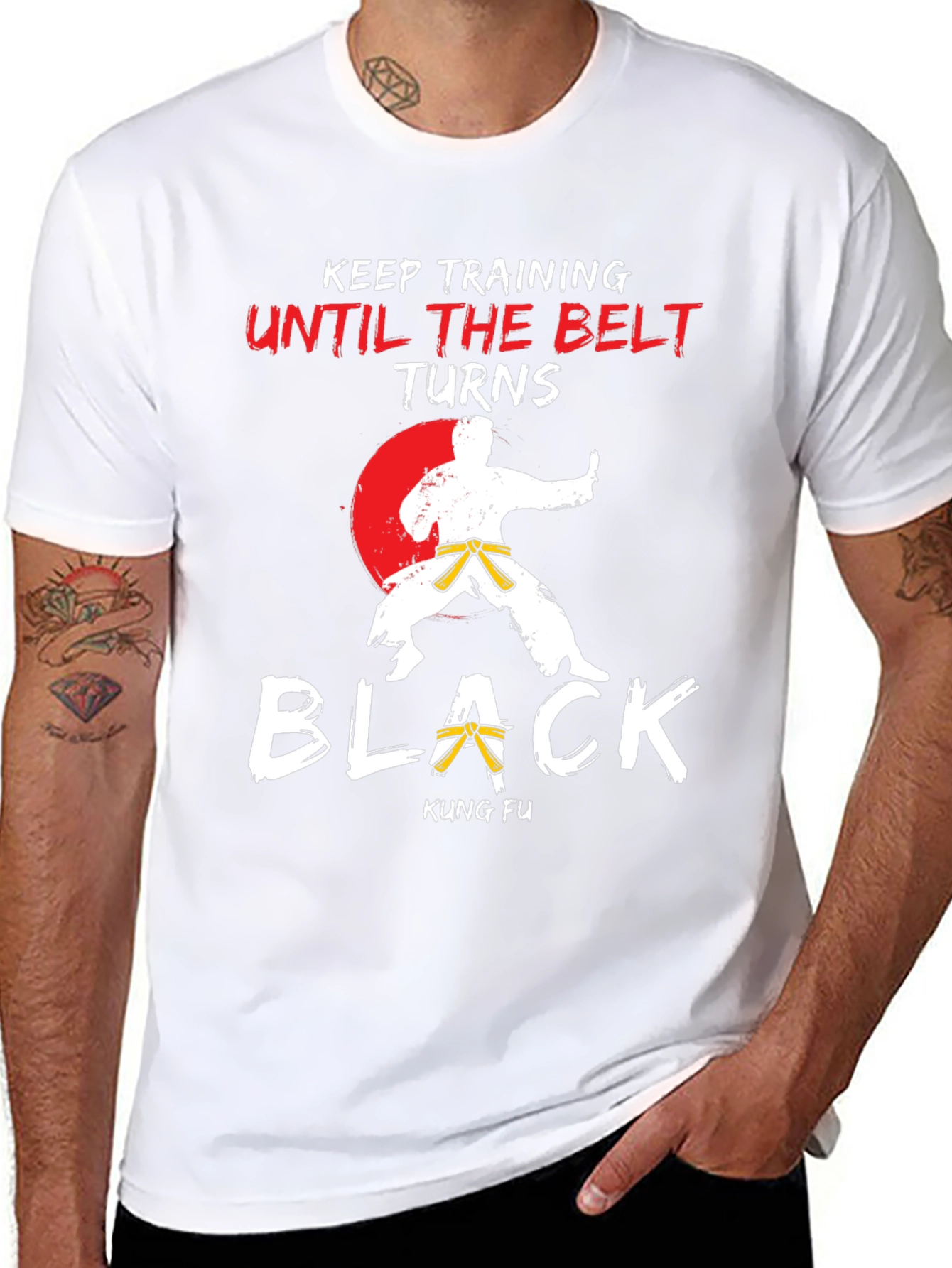 Kung Fu Keep Training Black Belt T-Shirt