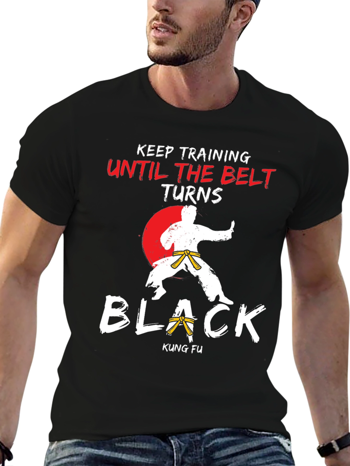 Kung Fu Keep Training Black Belt T-Shirt