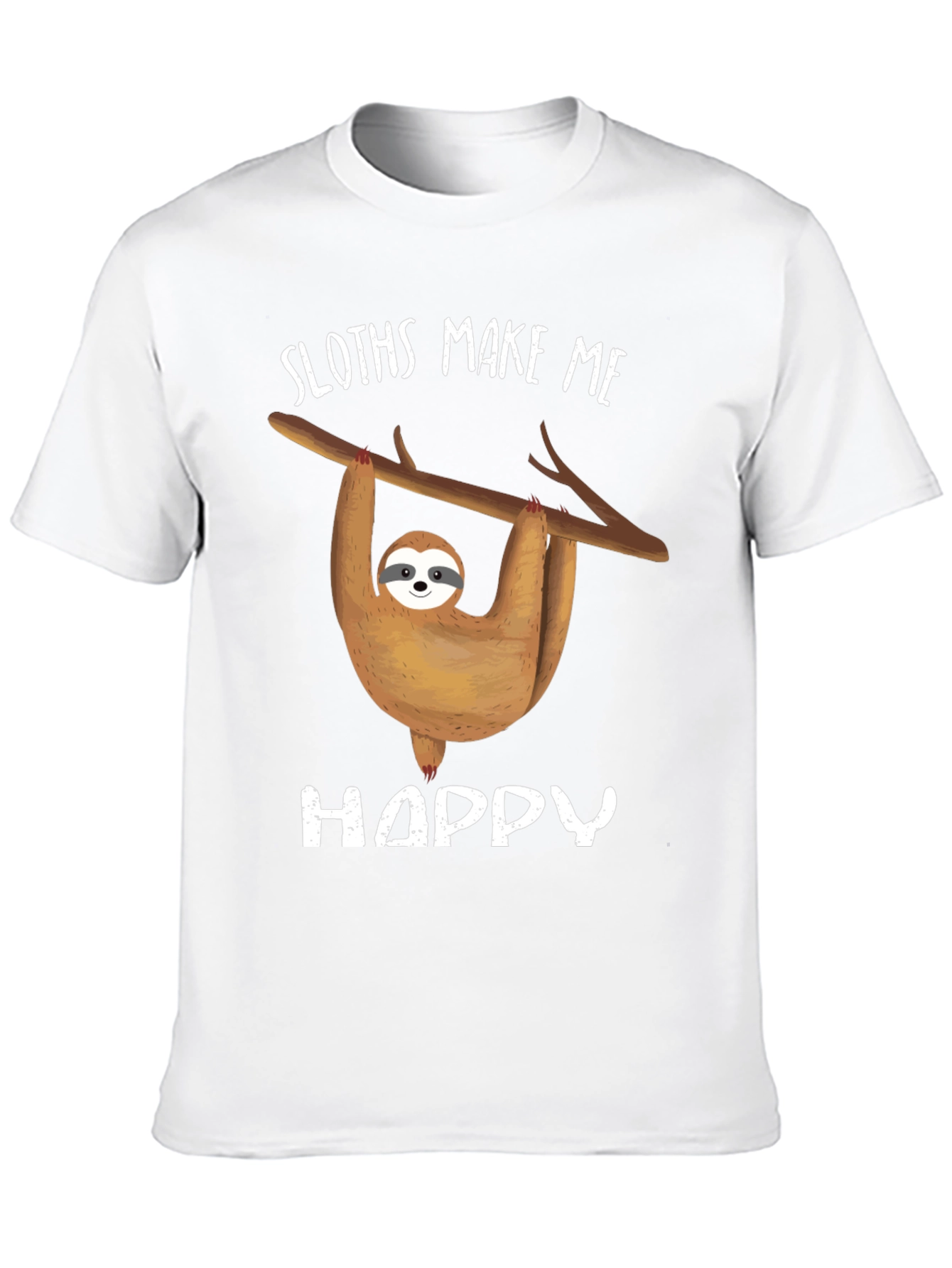 Sloth Graphic Tee - Sloths Make Me Happy Design