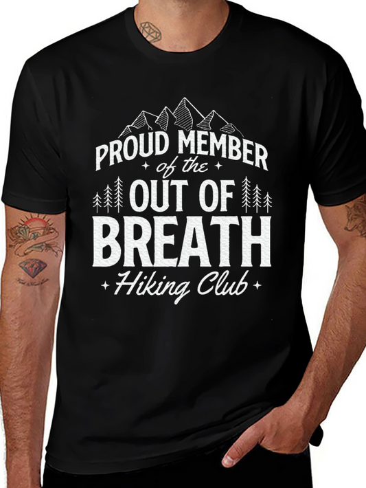 Proud Member Out of Breath Hiking Club Black T-Shirt