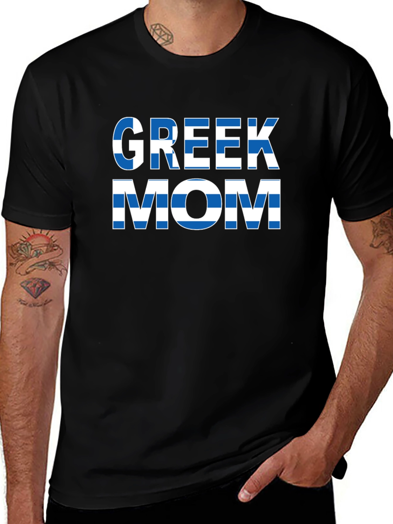 Greek Mom T-Shirt - Flag Design