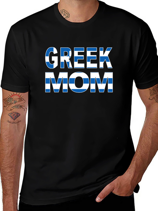 Greek Mom T-Shirt - Flag Design