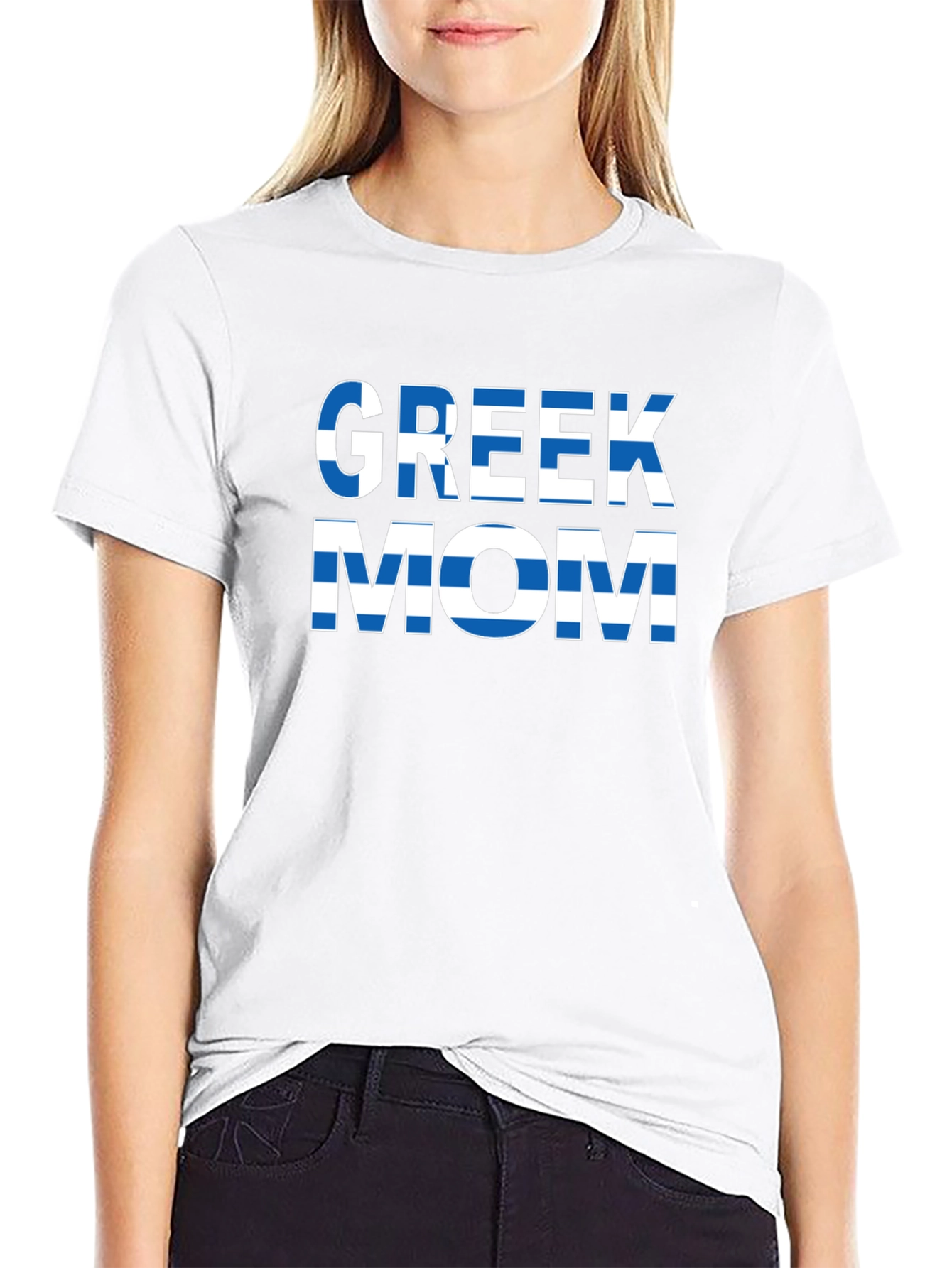 Greek Mom T-Shirt - Flag Design