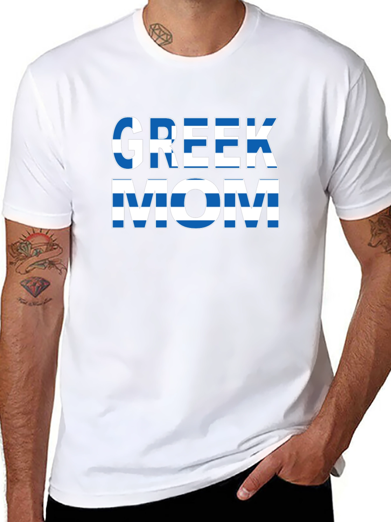 Greek Mom T-Shirt - Flag Design