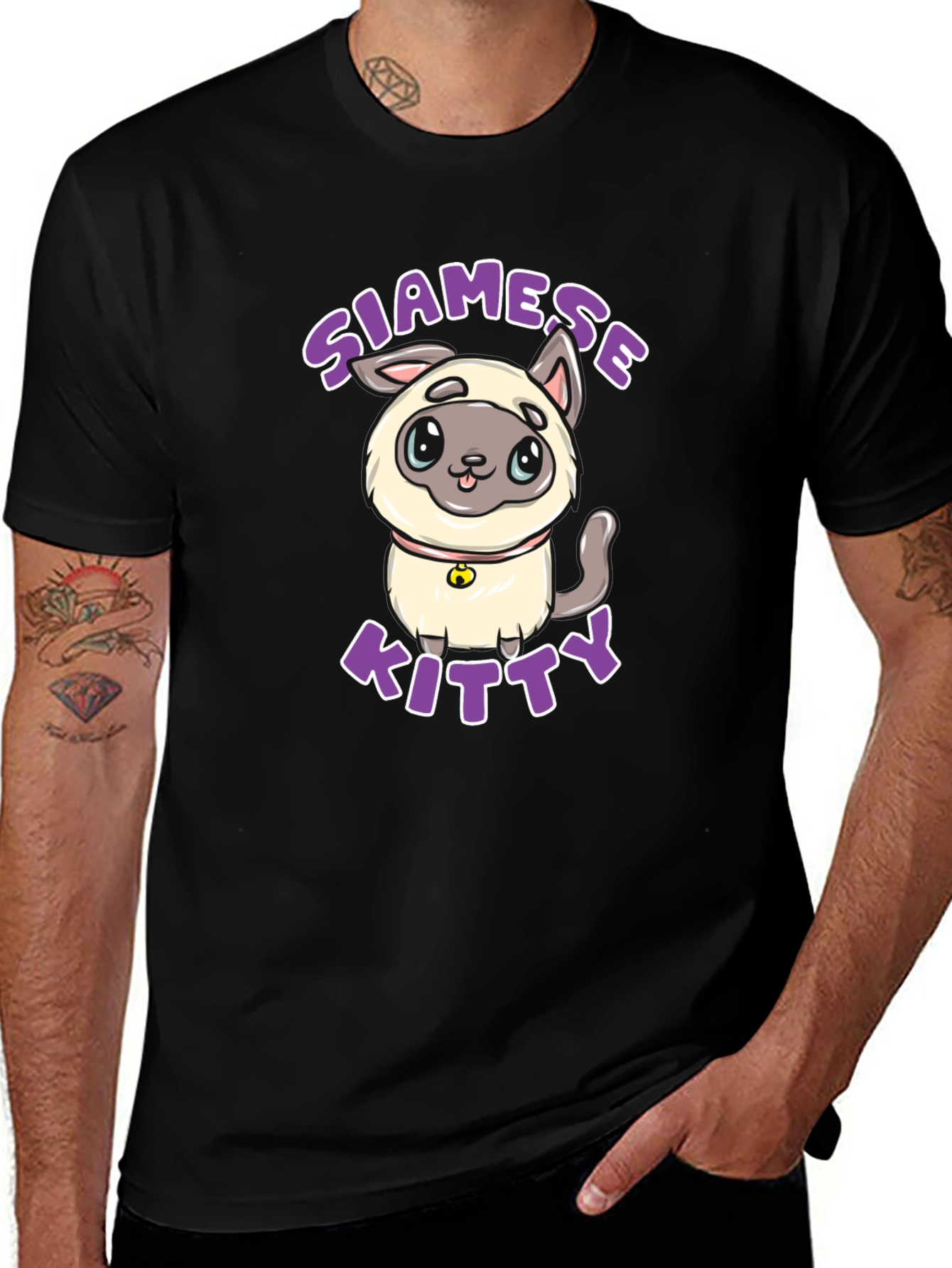 Siamese Kitty Cartoon T-Shirt - Fun Graphic Tee