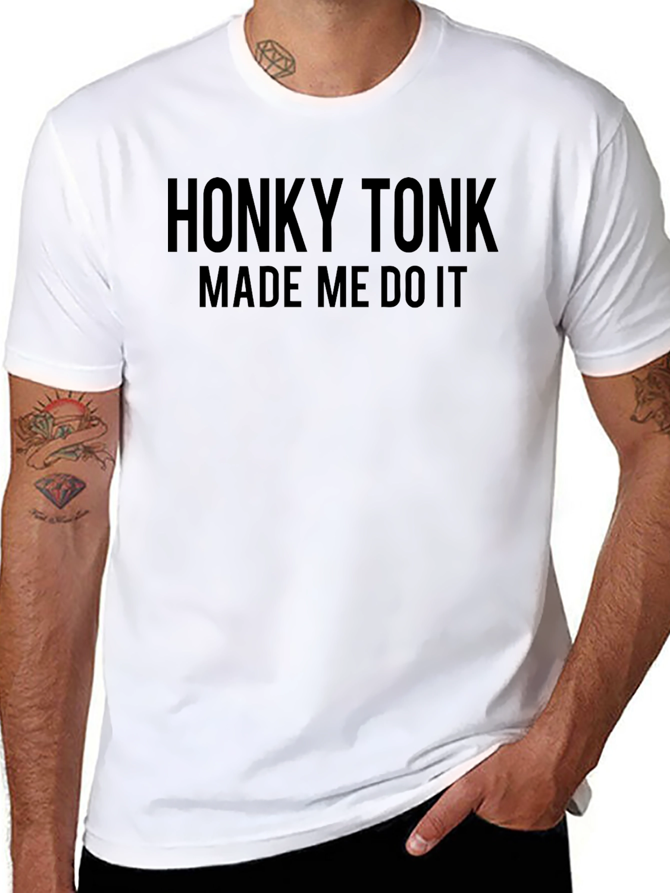 Honky Tonk Made Me Do It Black Graphic Tee