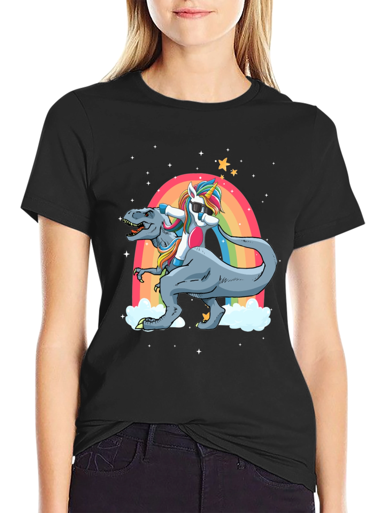 Unicorn Riding T-Rex T-Shirt
