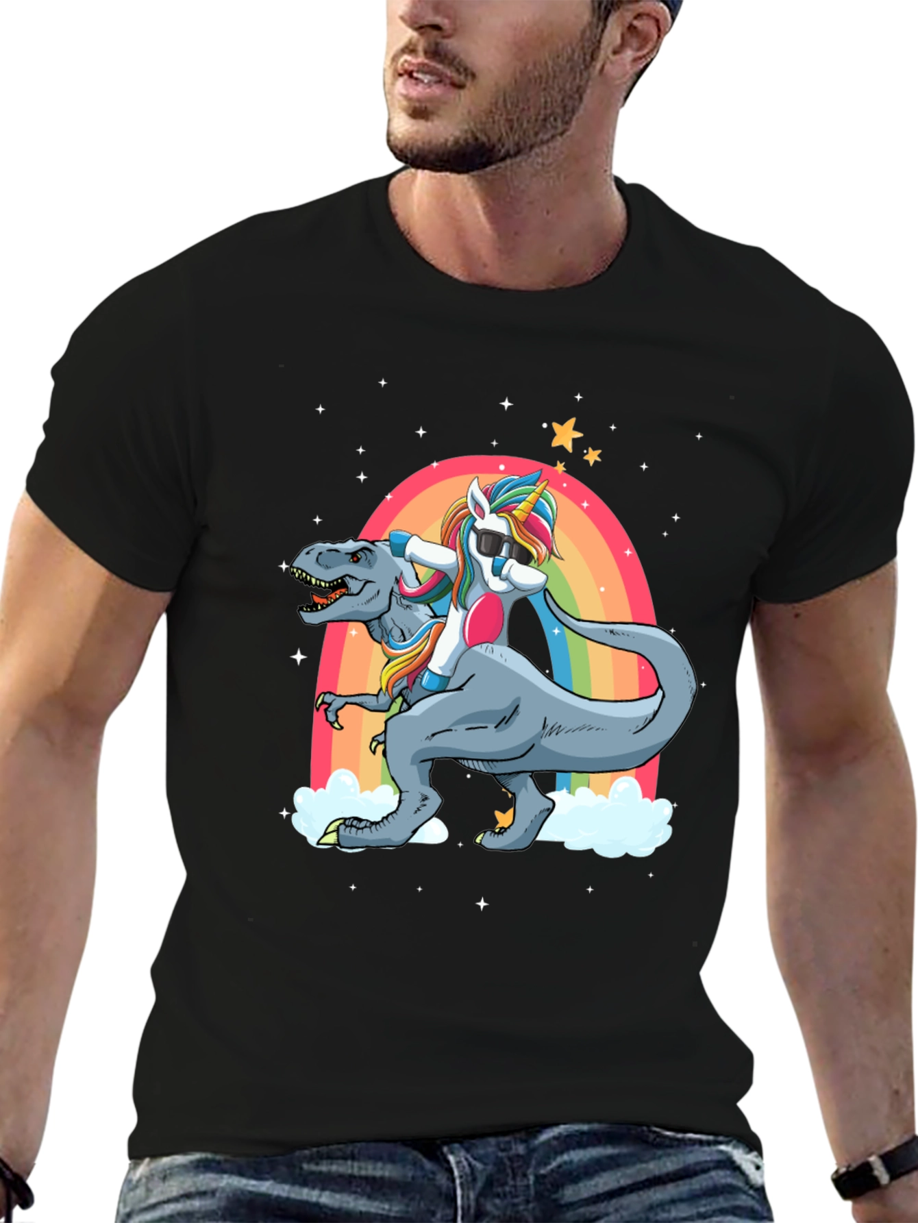 Unicorn Riding T-Rex T-Shirt