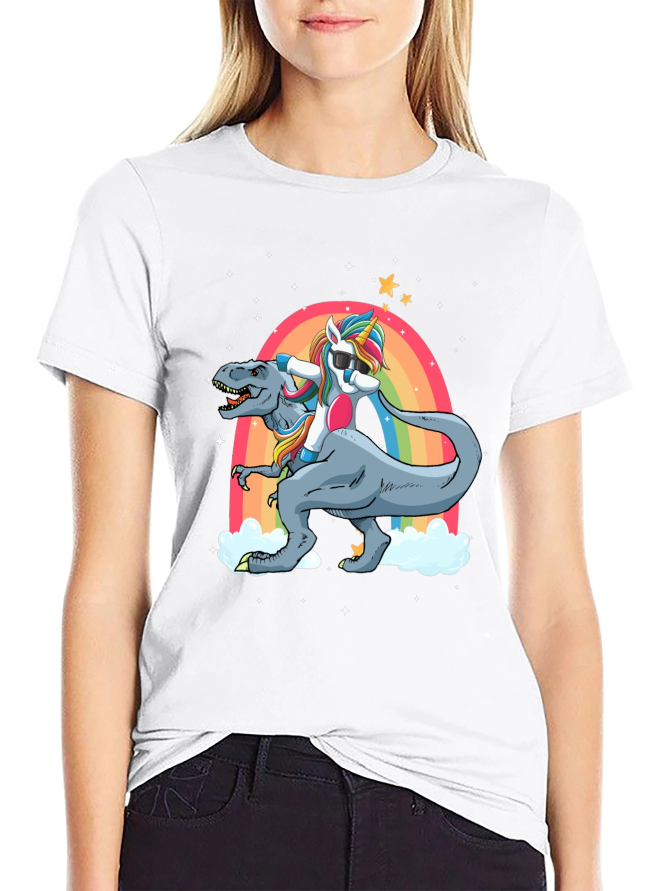 Unicorn Riding T-Rex T-Shirt