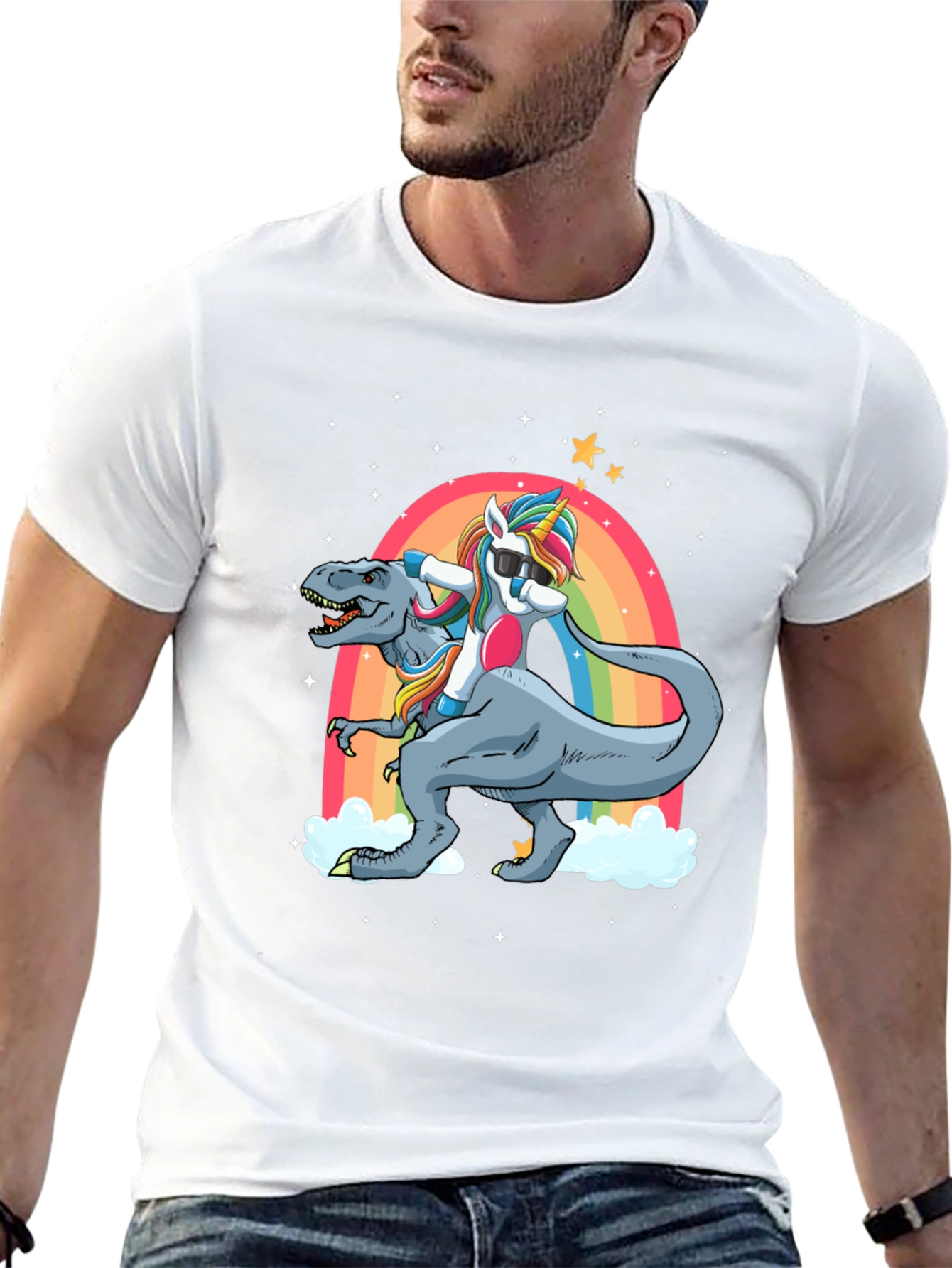 Unicorn Riding T-Rex T-Shirt
