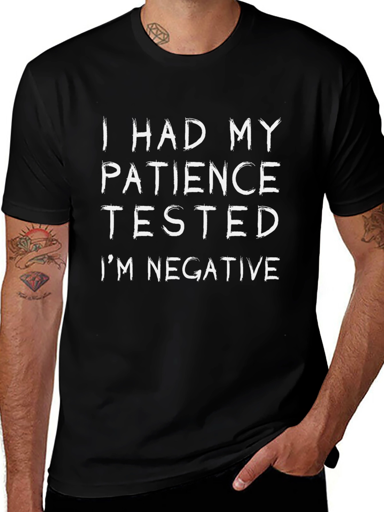 Patience Tested Negative Funny Graphic Tee