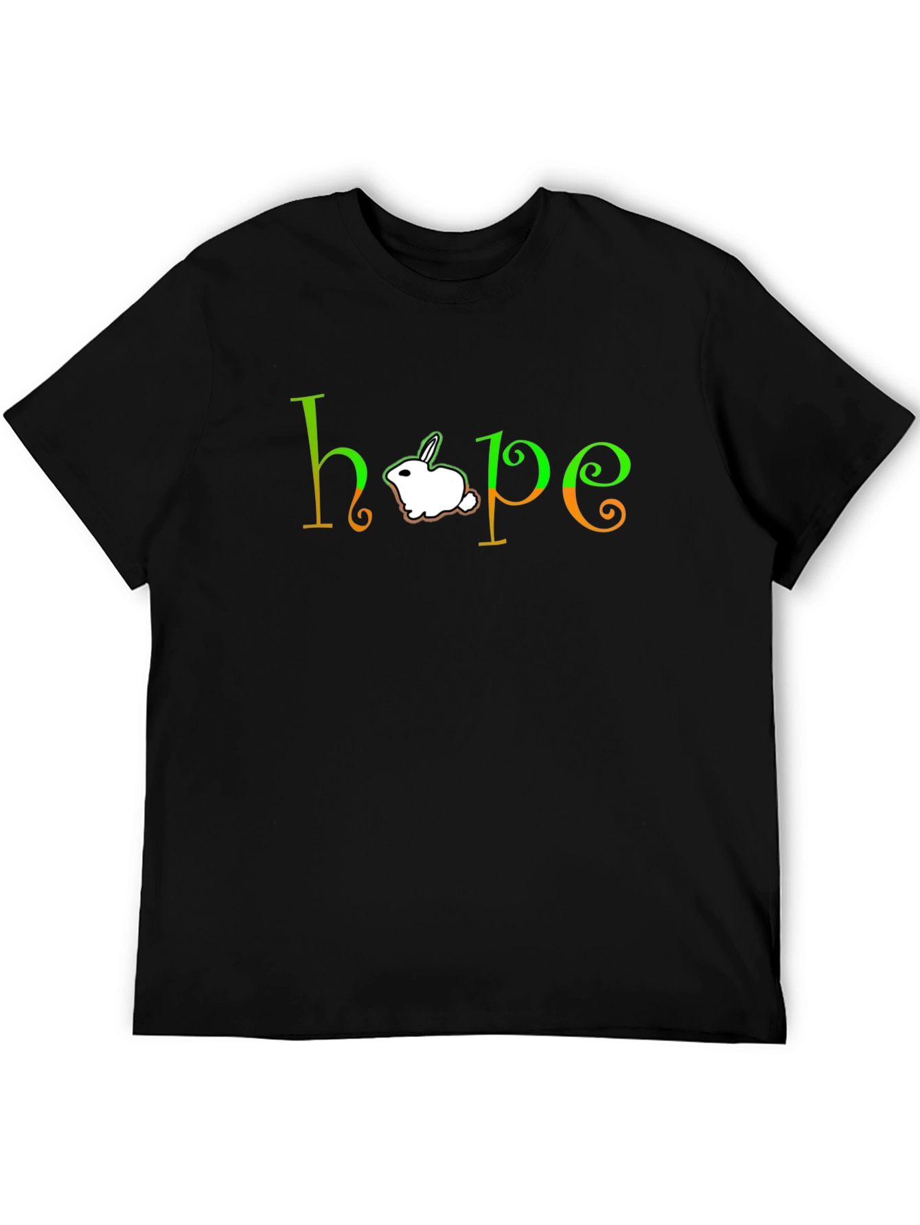 Hope Rabbit Graphic Tee - Unisex Black T-Shirt