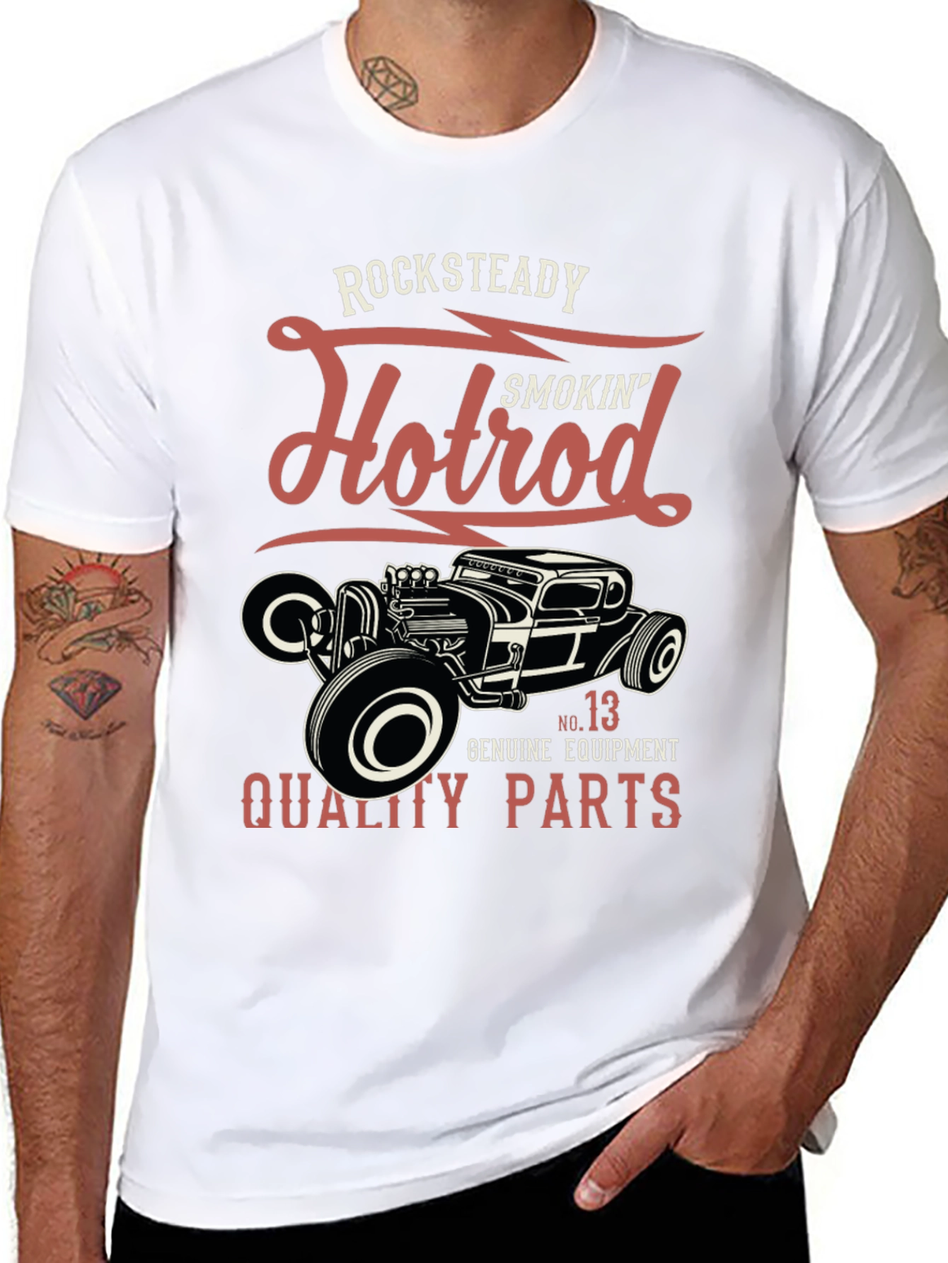 Rocksteady Hotrod T-Shirt - Smokin Quality Parts Design