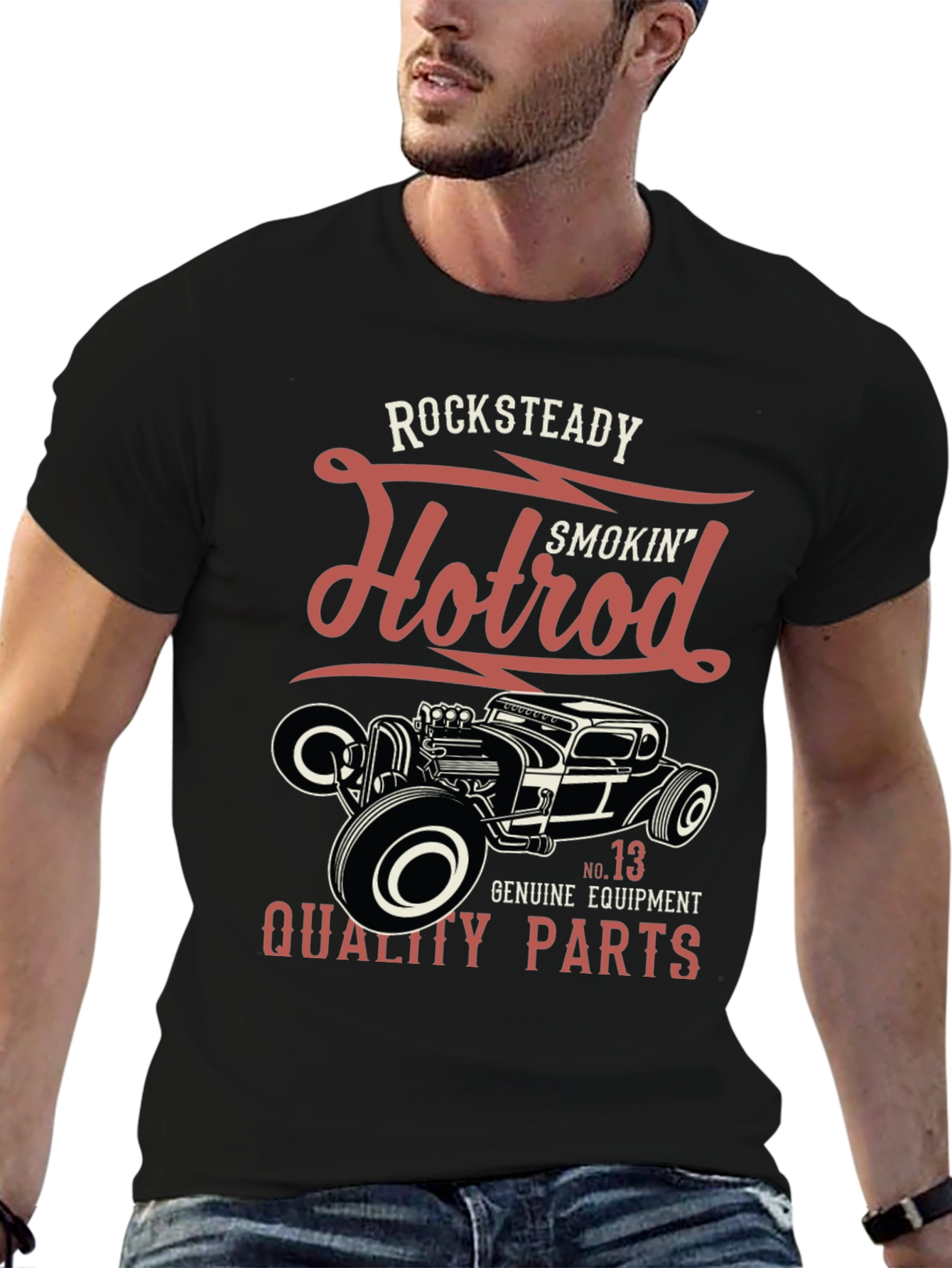 Rocksteady Hotrod T-Shirt - Smokin Quality Parts Design