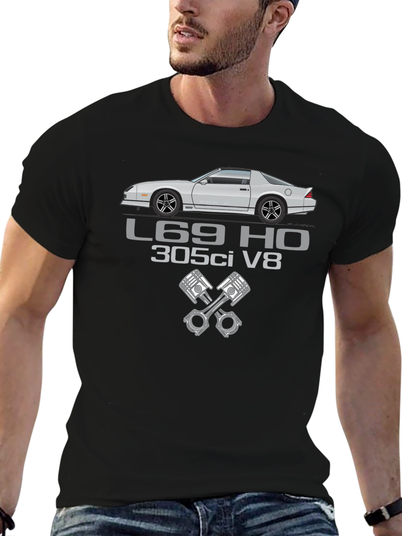 Camaro L69 HO 305ci V8 Black T-Shirt