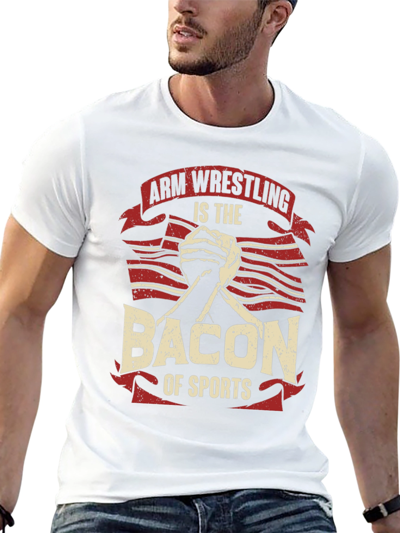 Arm Wrestling Bacon of Sports T-Shirt