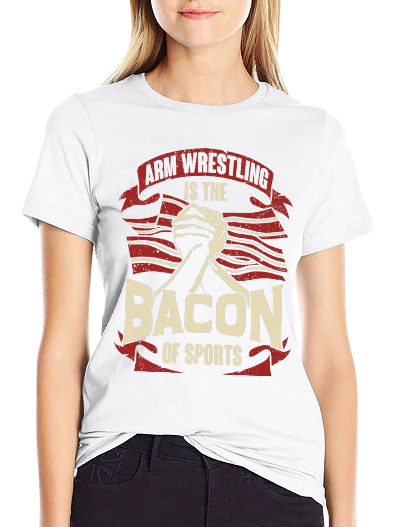 Arm Wrestling Bacon of Sports T-Shirt