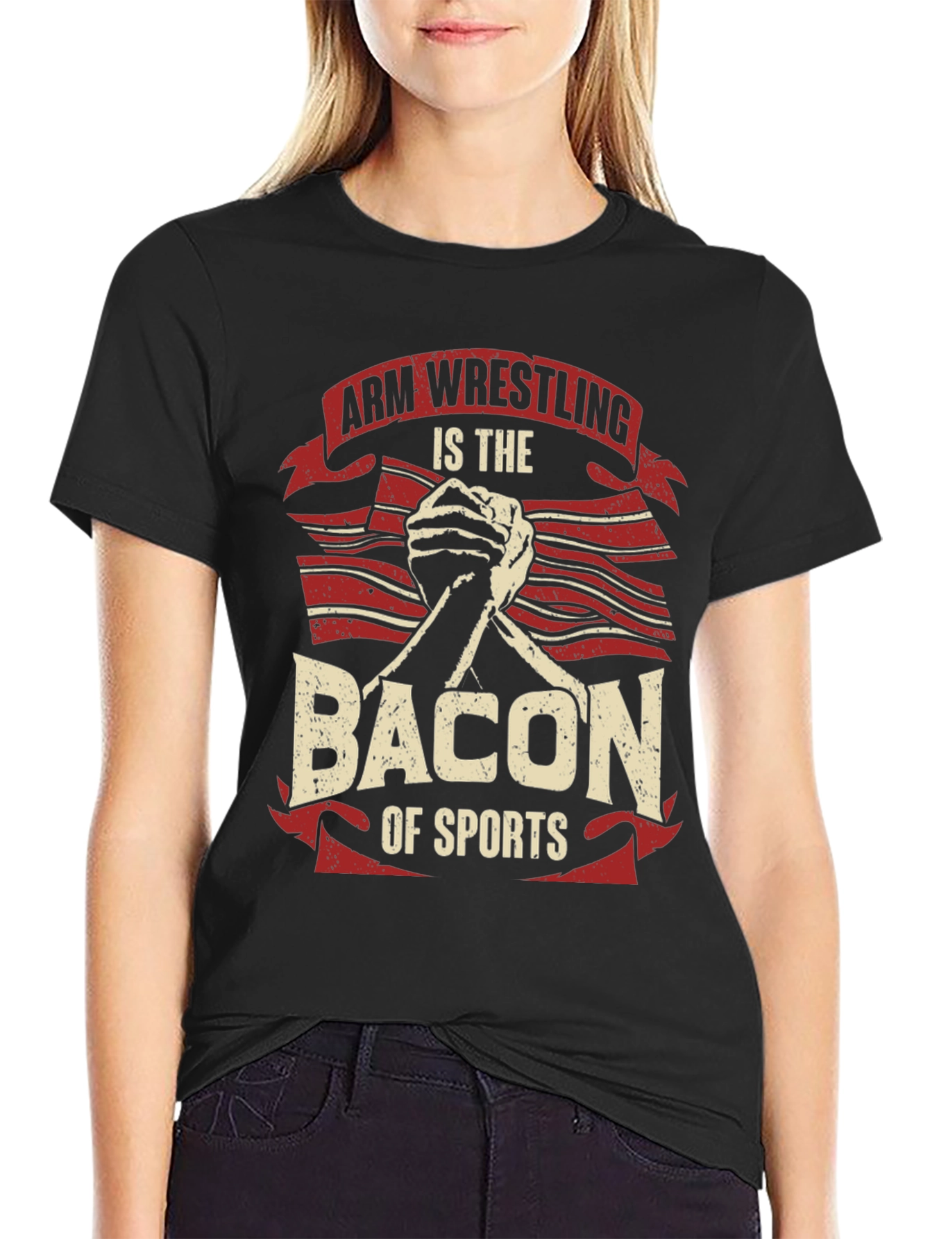 Arm Wrestling Bacon of Sports T-Shirt