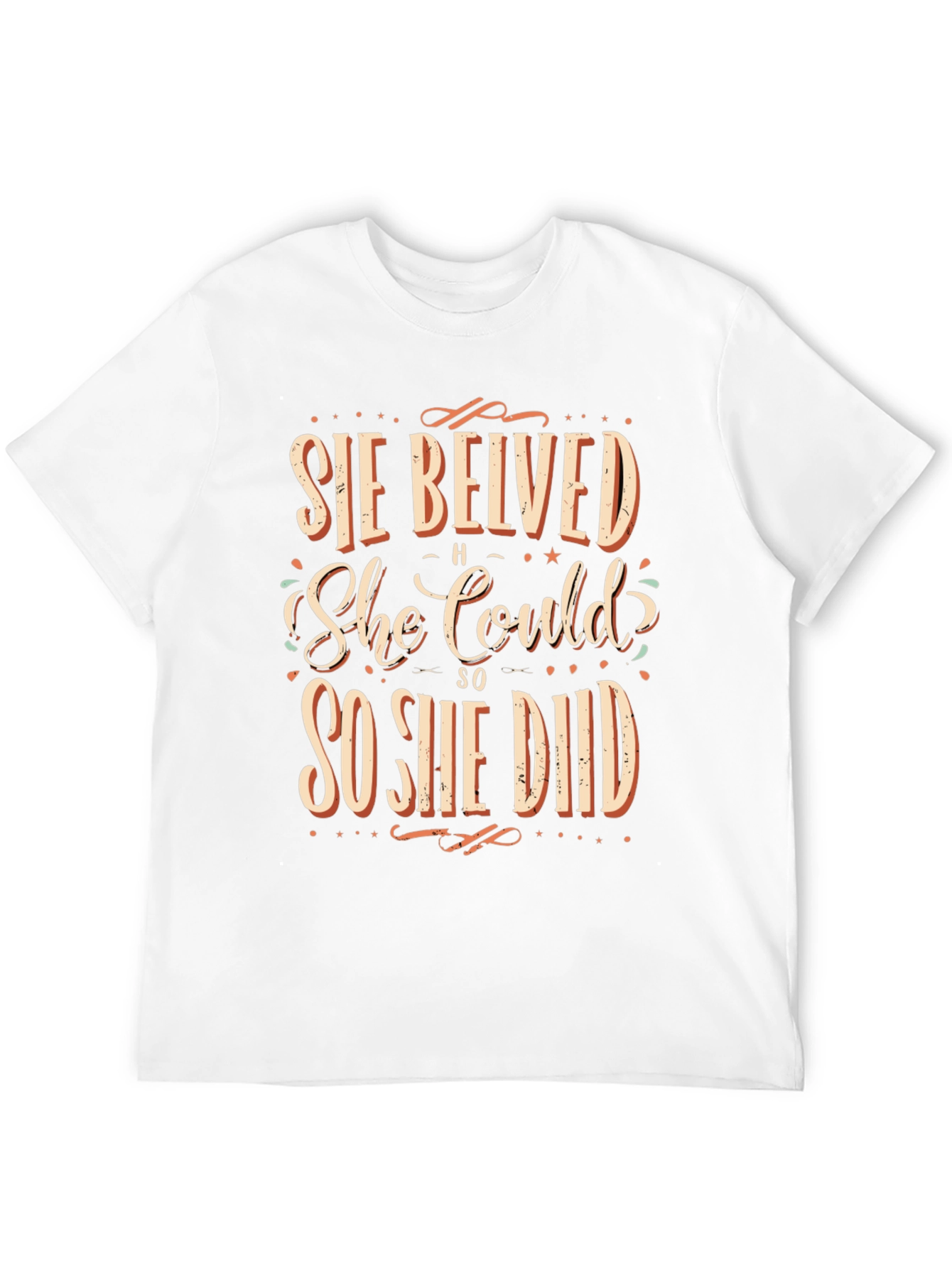 She Believed She Could So She Did Black T-Shirt