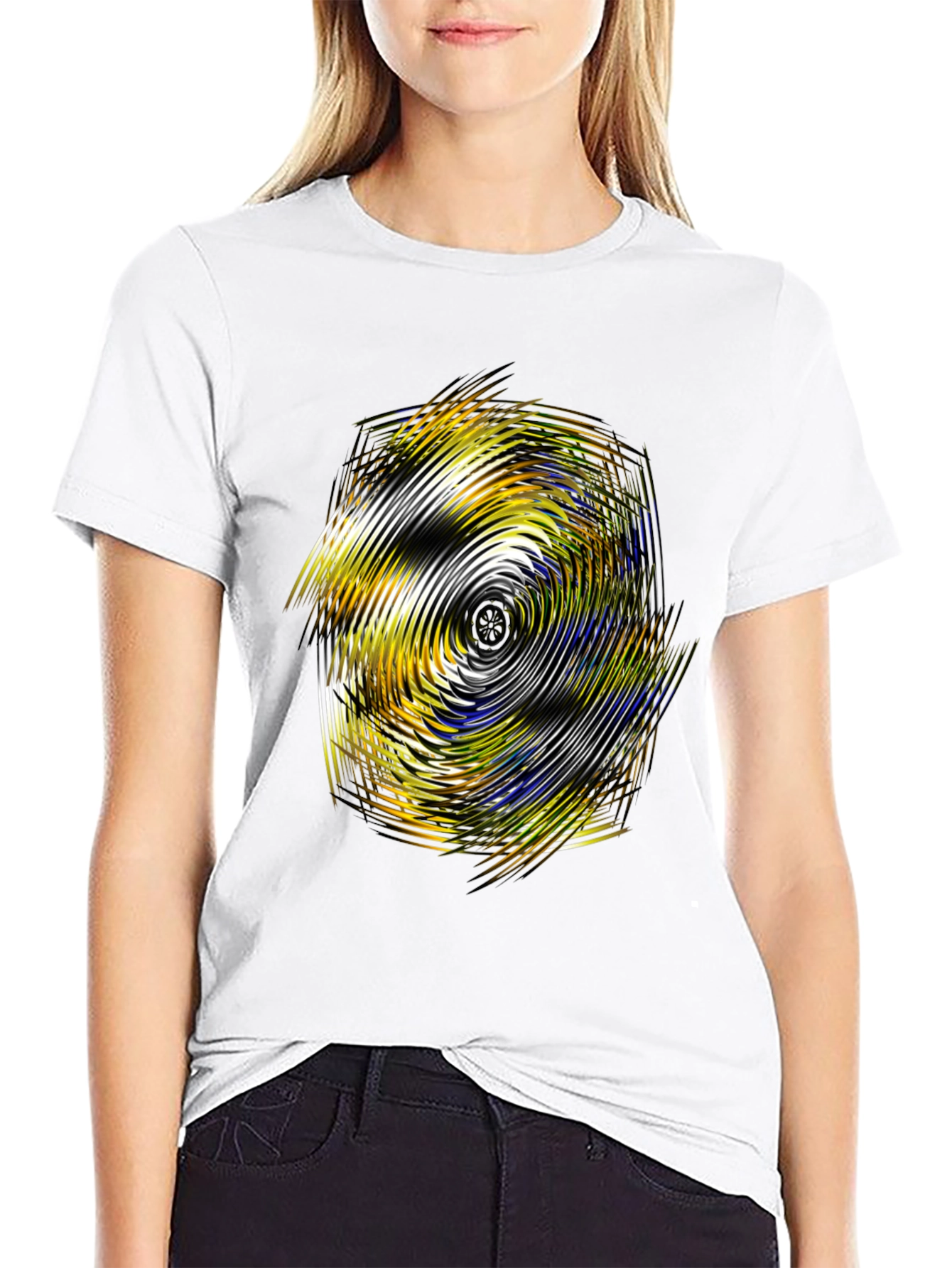 Abstract Swirl Graphic Tee - Modern Design