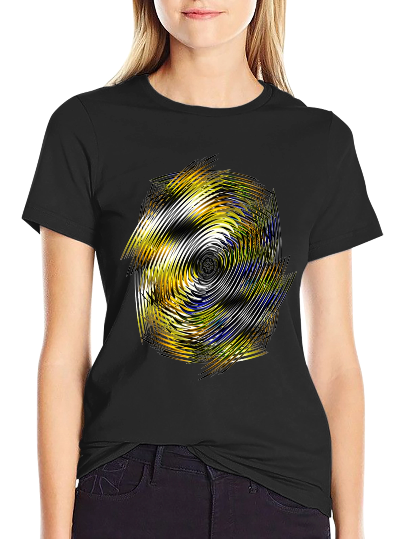 Abstract Swirl Graphic Tee - Modern Design