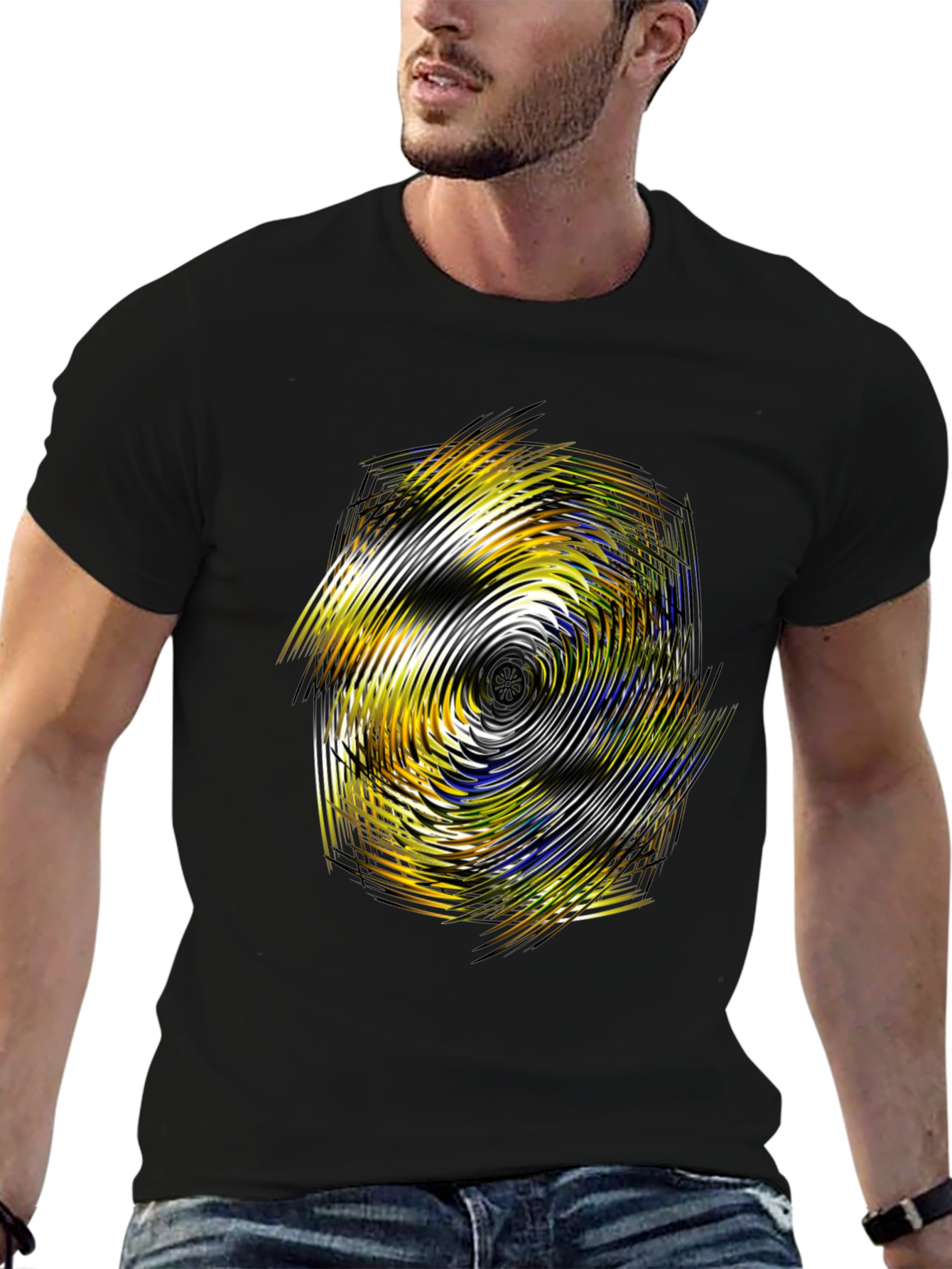 Abstract Swirl Graphic Tee - Modern Design