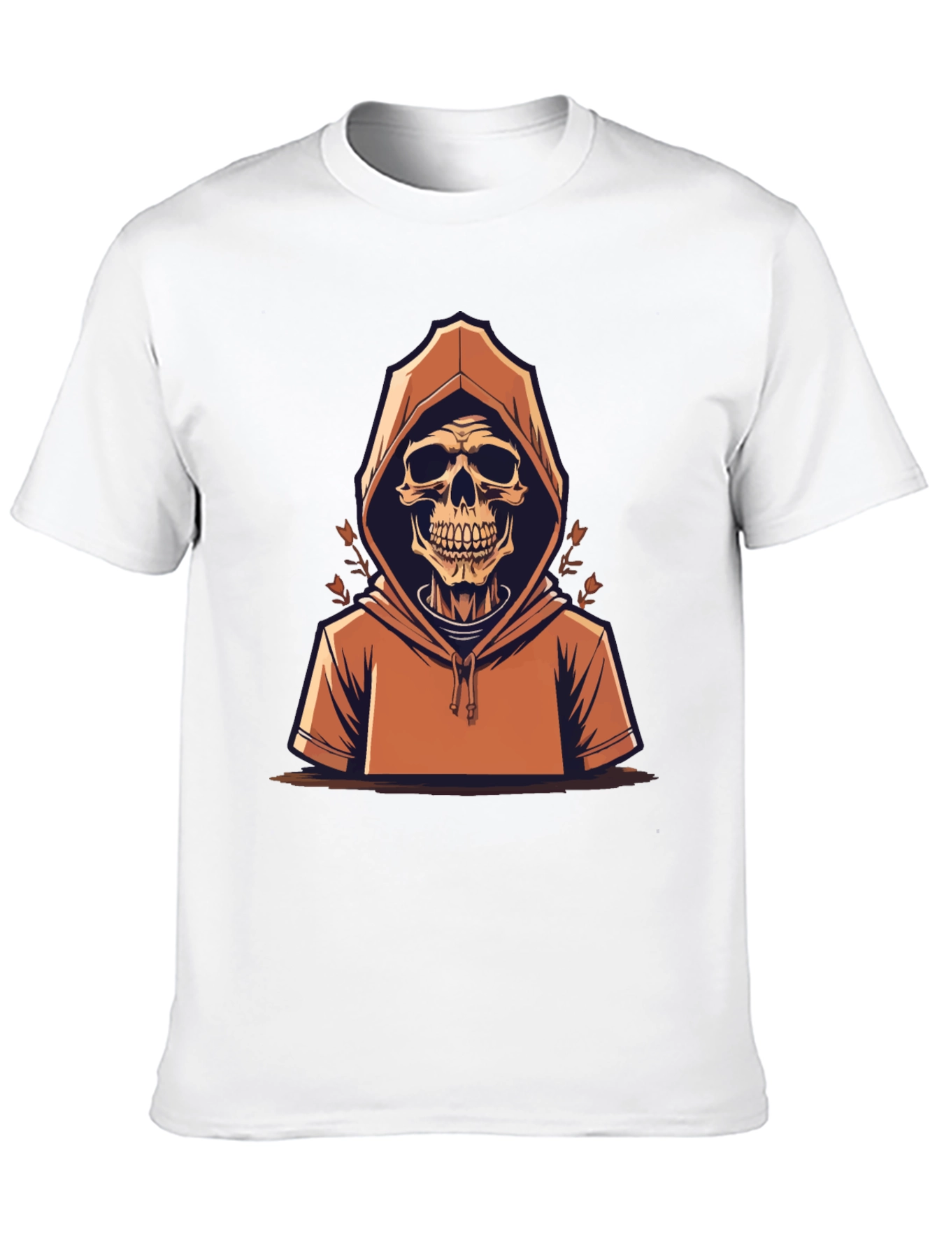 Skull in Hoodie Graphic Tee - Mens Black T-Shirt