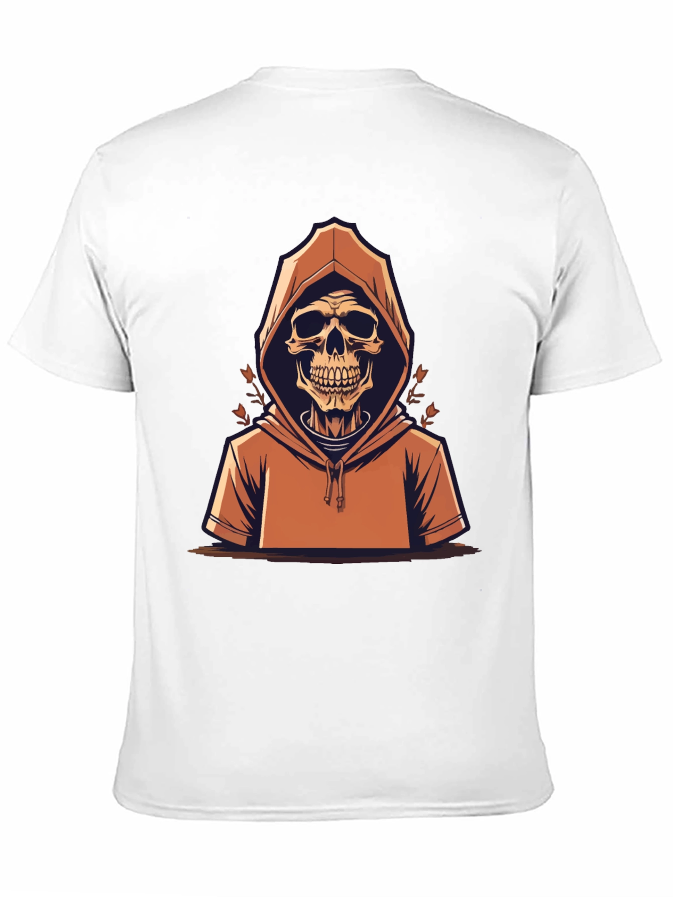 Skull in Hoodie Graphic Tee - Mens Black T-Shirt