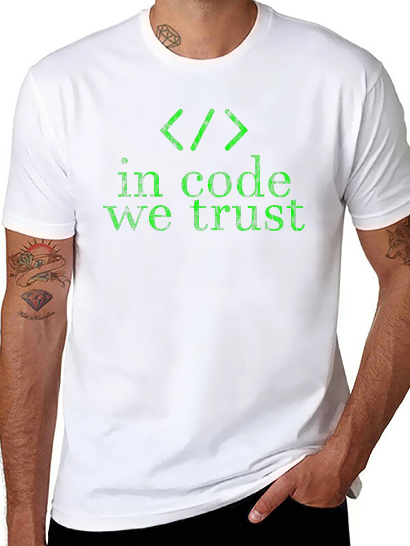 In Code We Trust Graphic T-Shirt - Black