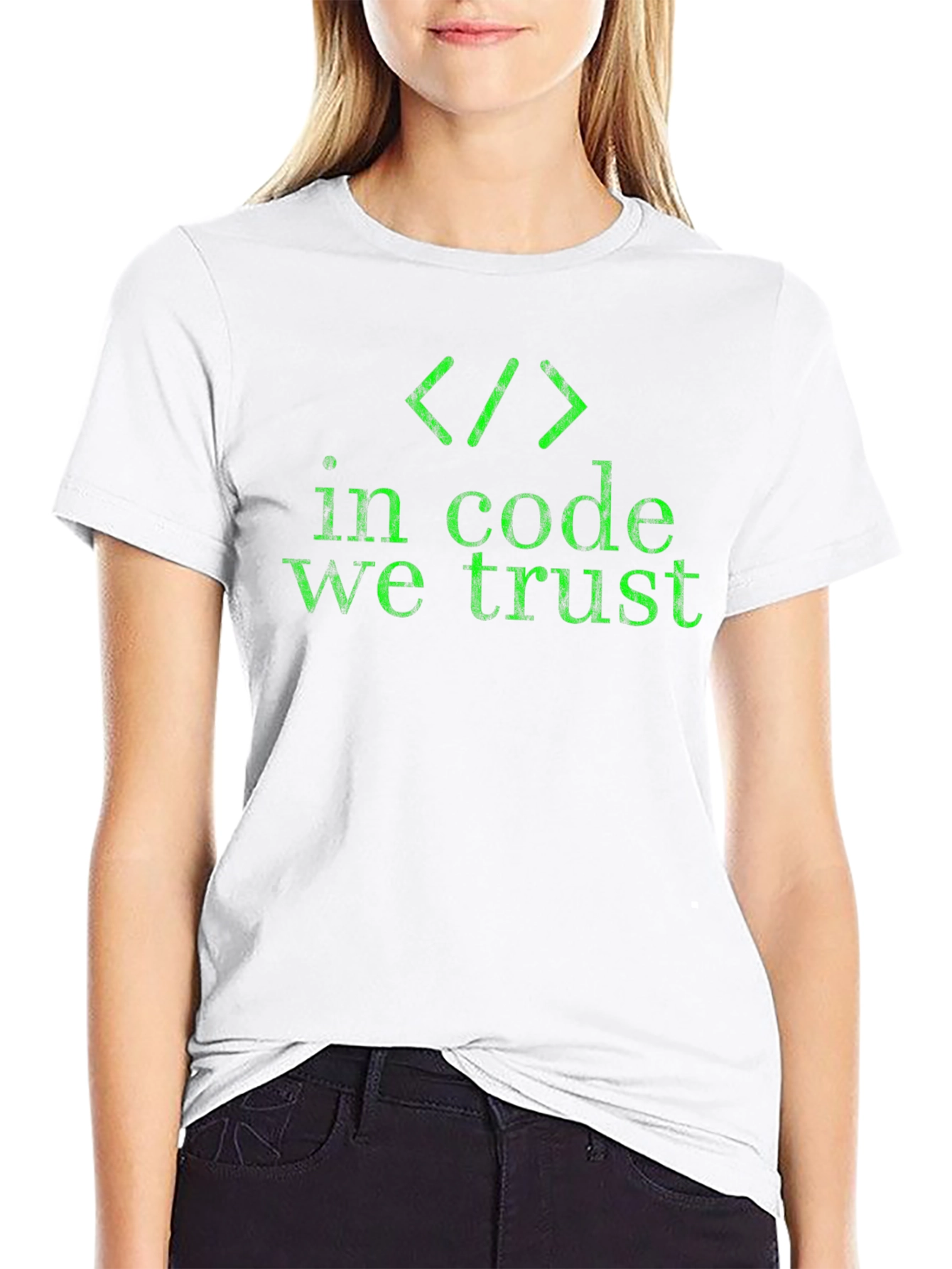In Code We Trust Graphic T-Shirt - Black