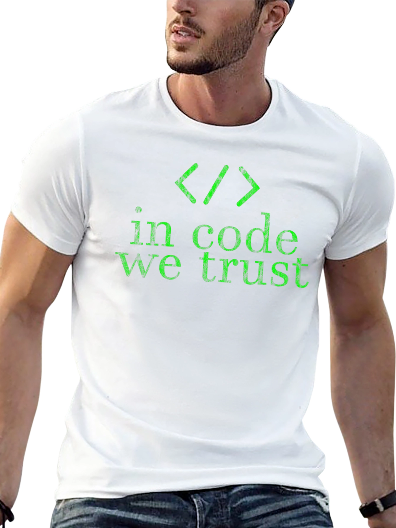 In Code We Trust Graphic T-Shirt - Black