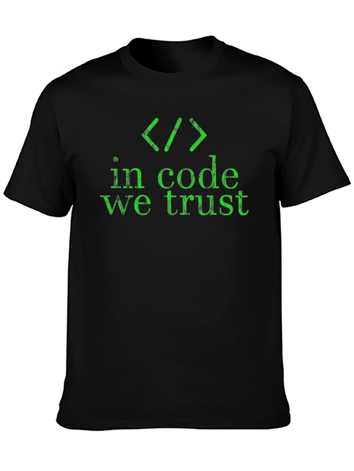 In Code We Trust Graphic T-Shirt - Black