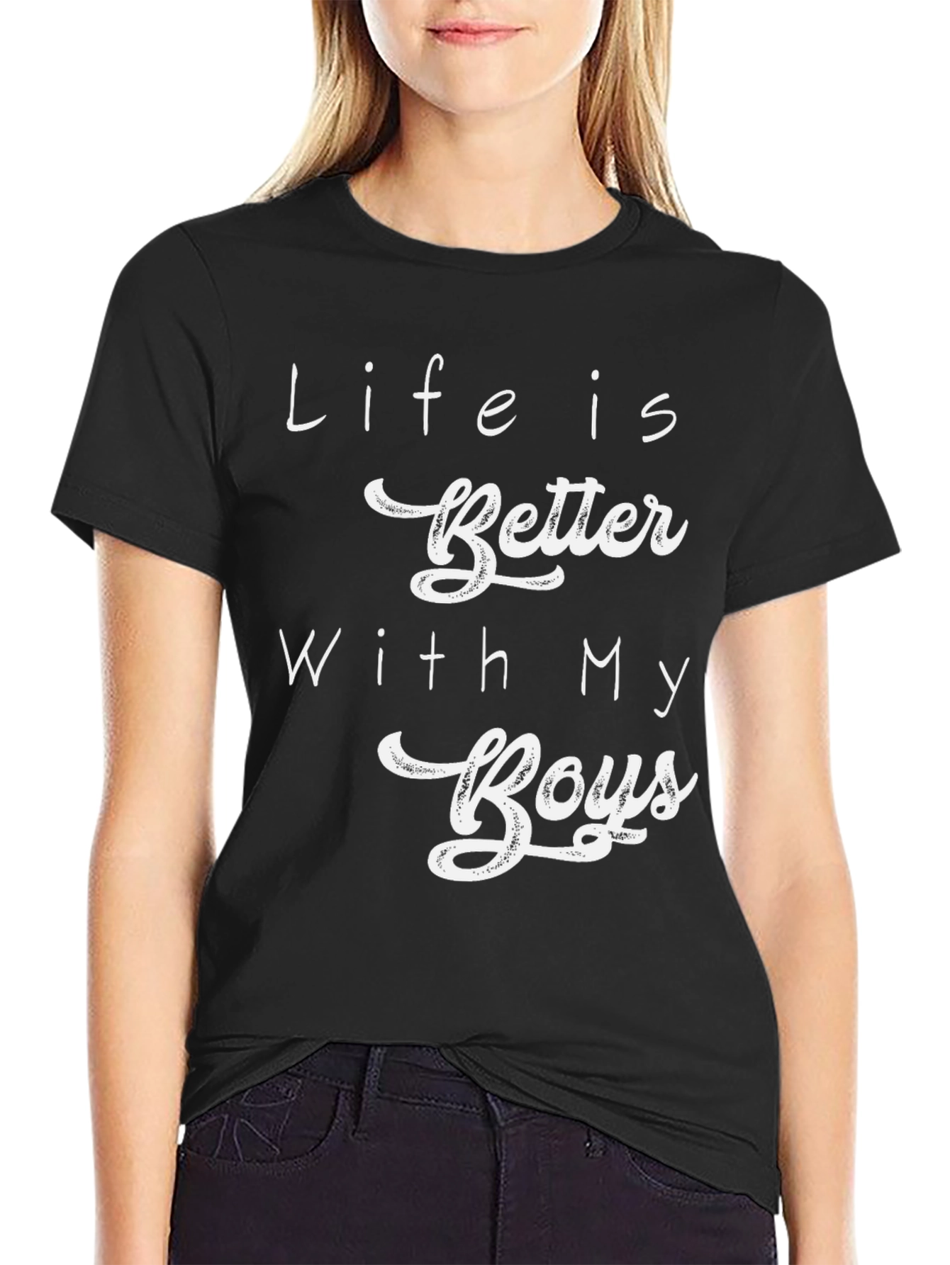 Life is Better with My Boys Black T-Shirt