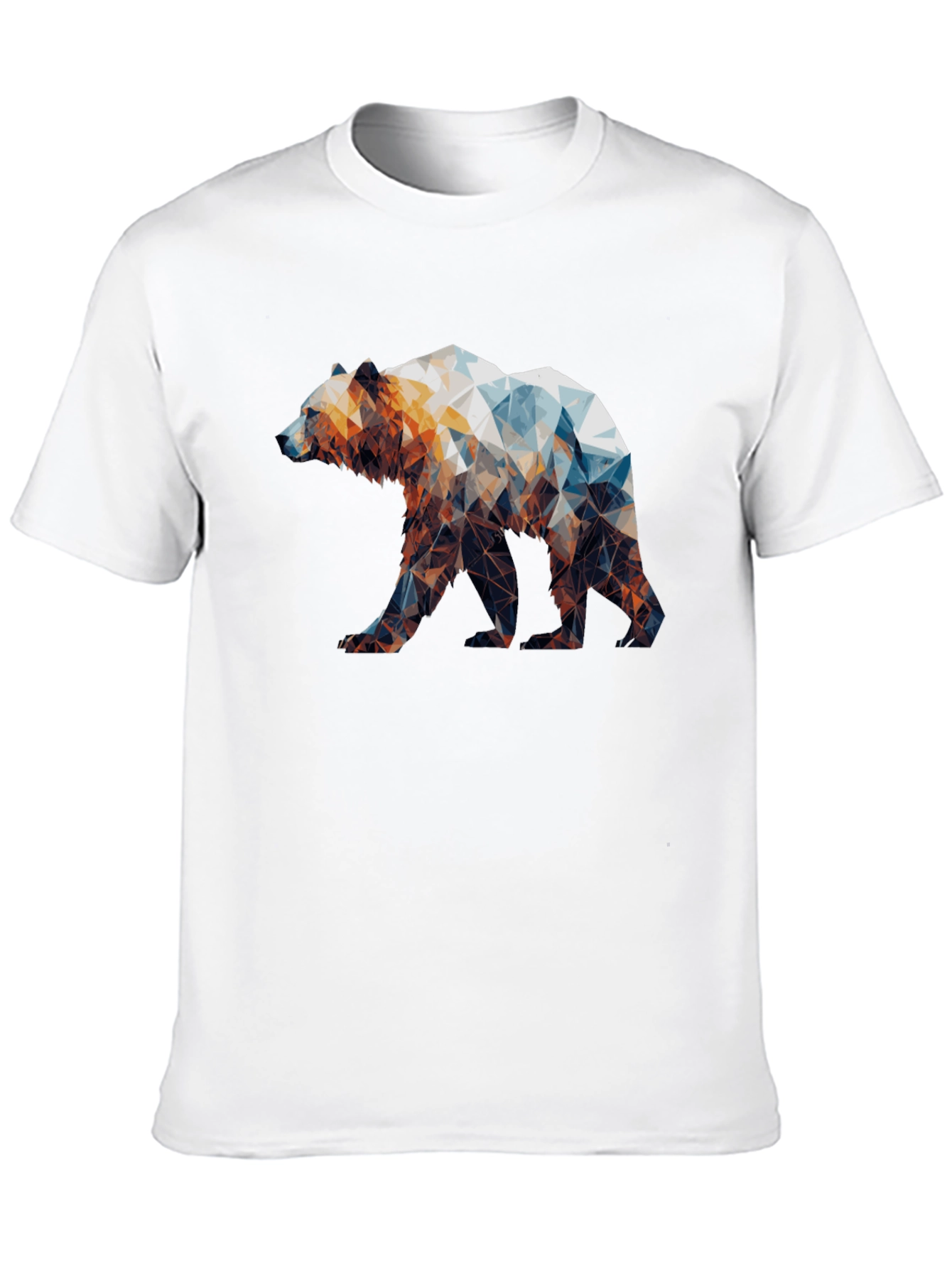 Geometric Bear Graphic T-Shirt - Modern Style