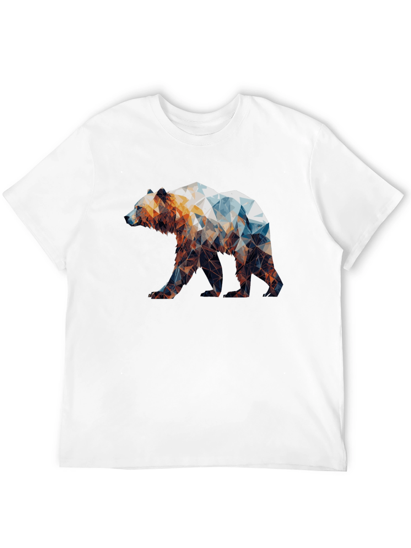 Geometric Bear Graphic T-Shirt - Modern Style
