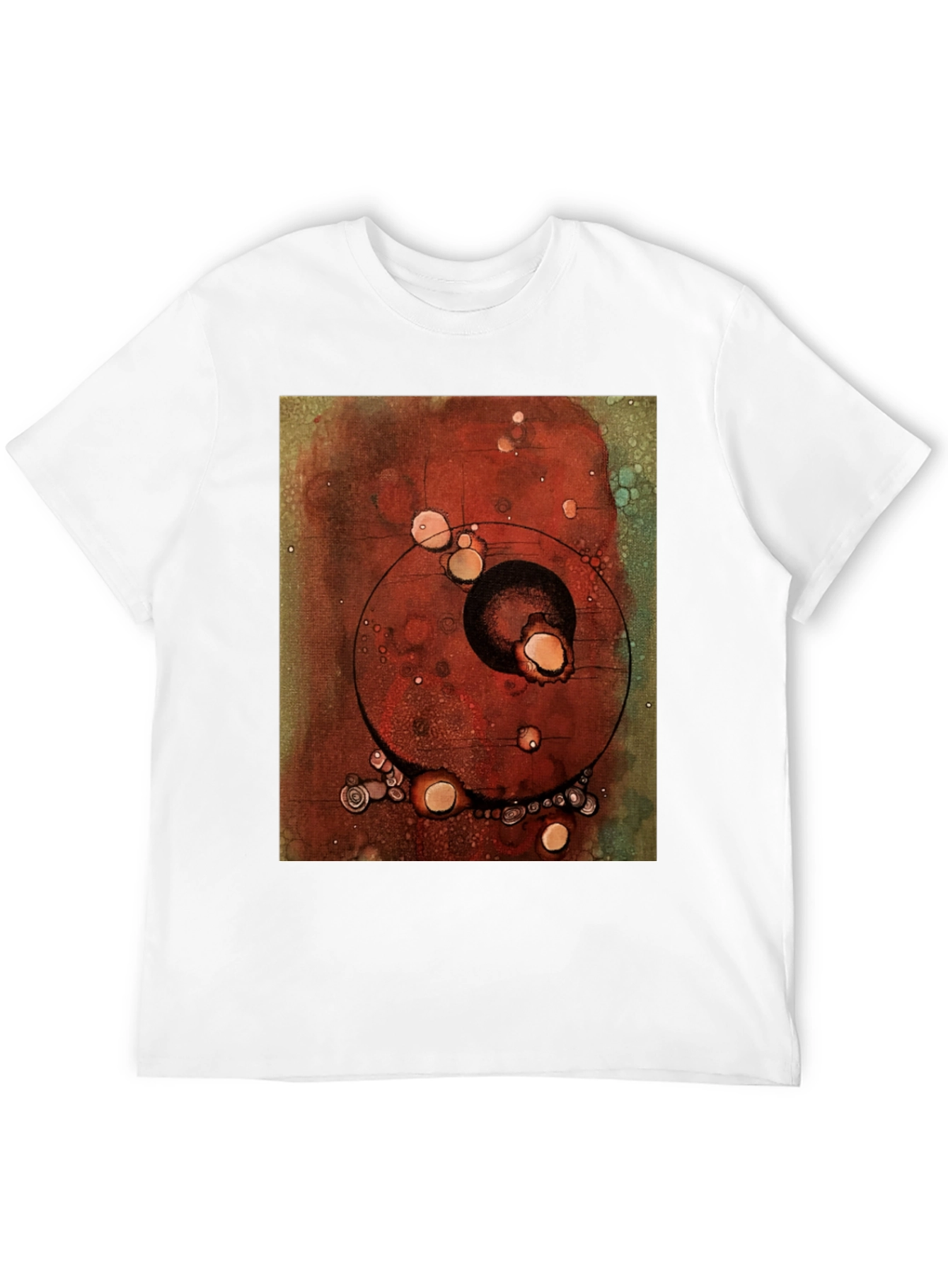 Abstract Art Print Black Crew Neck T-Shirt