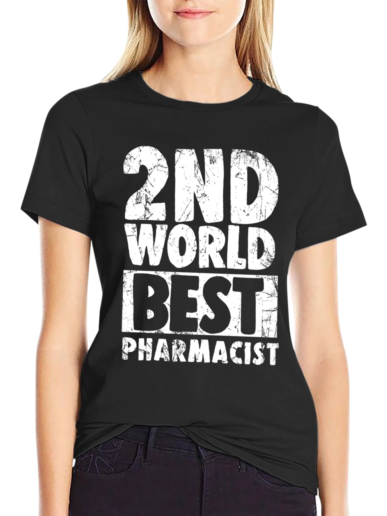 2nd World Best Pharmacist Black Graphic T-Shirt
