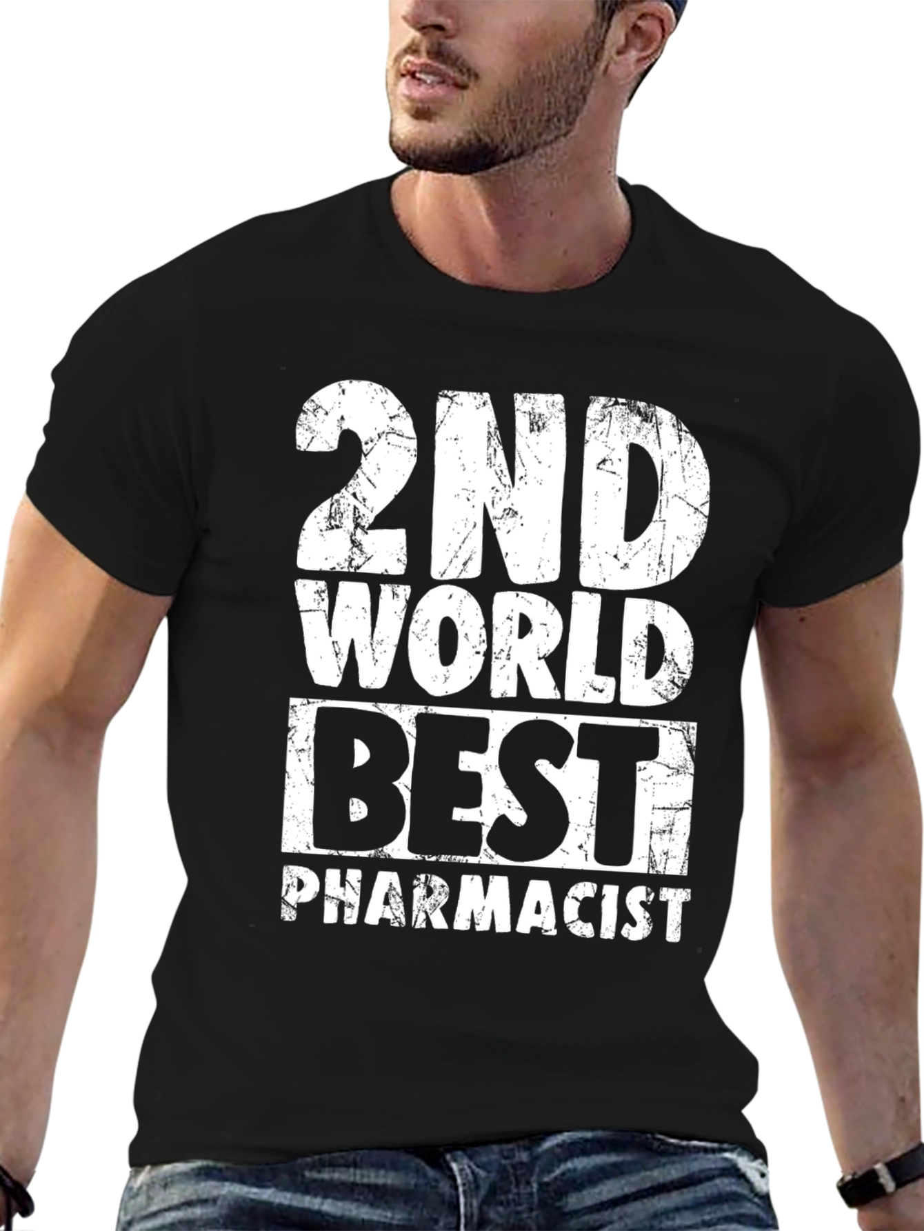 2nd World Best Pharmacist Black Graphic T-Shirt