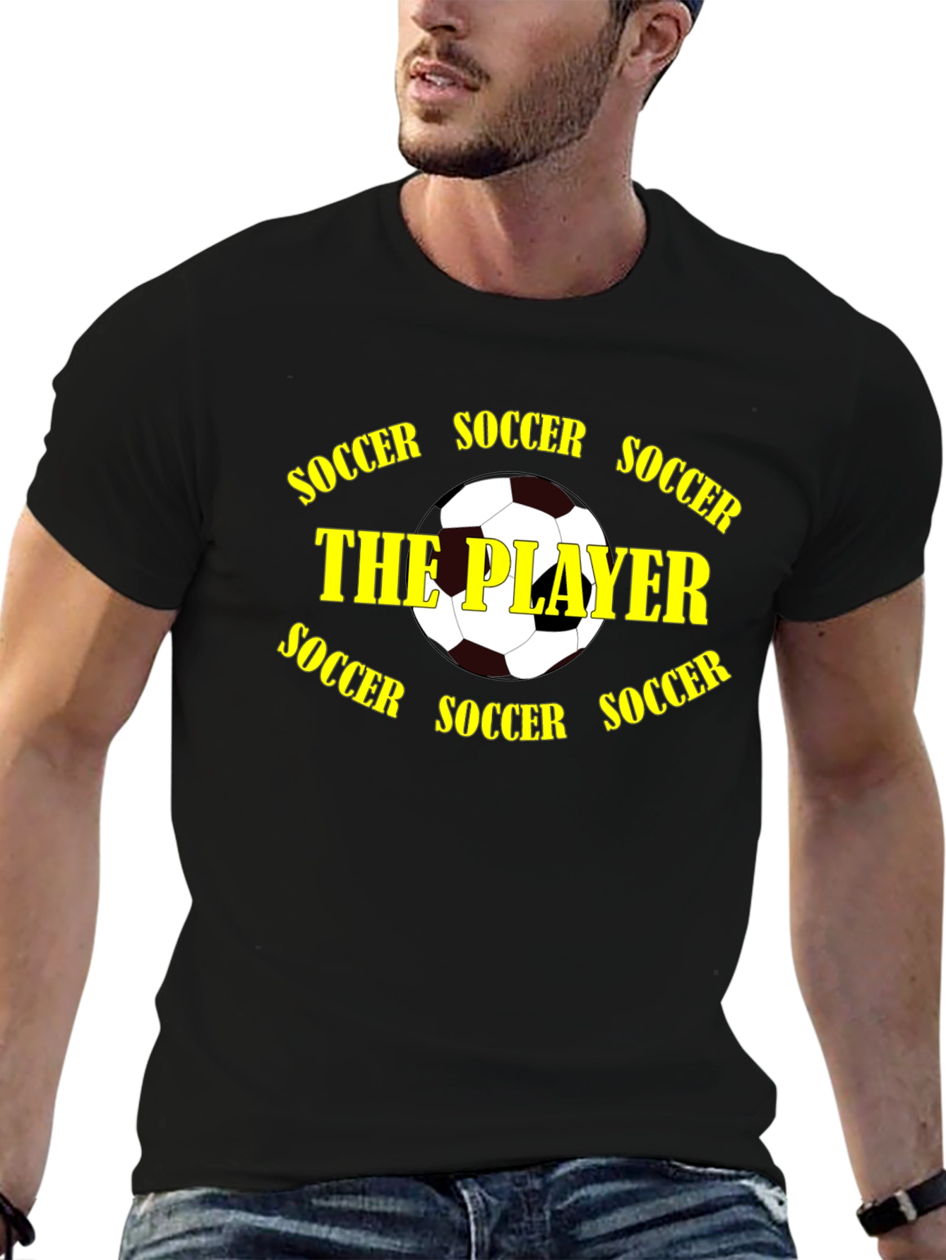 Soccer The Player Black Graphic T-Shirt