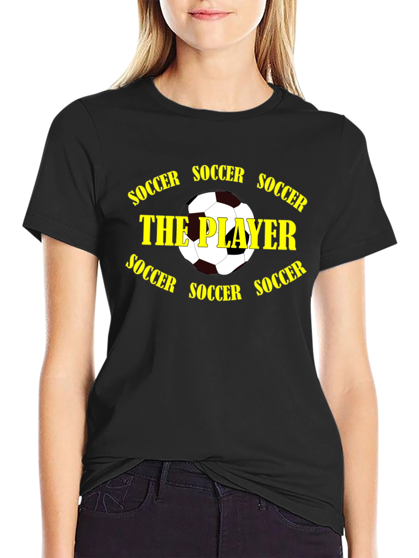 Soccer The Player Black Graphic T-Shirt