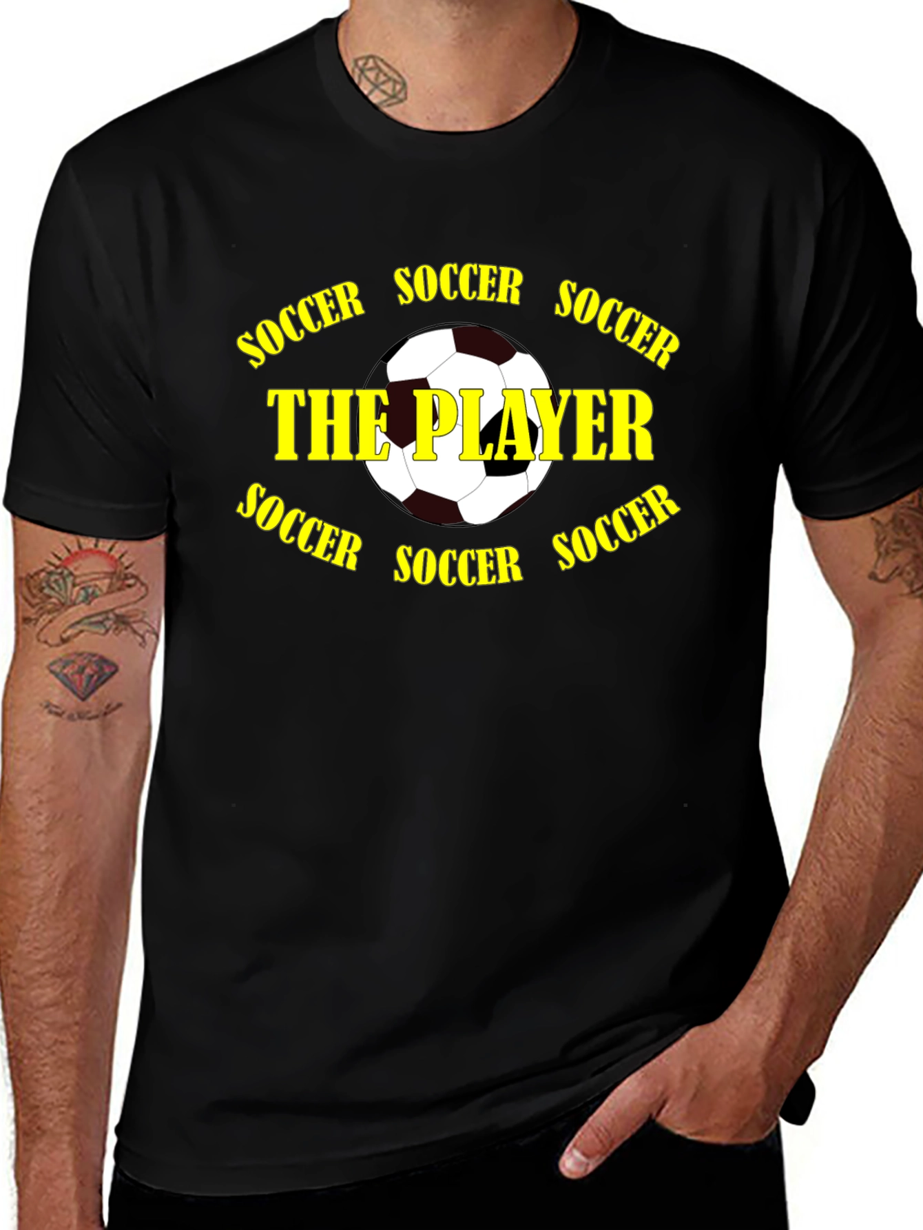 Soccer The Player Black Graphic T-Shirt