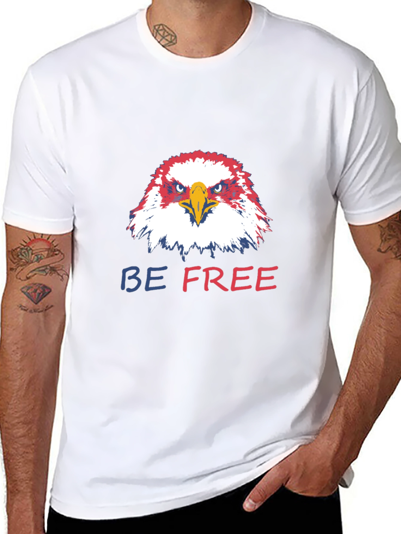 Patriotic Eagle Graphic T-Shirt - Be Free