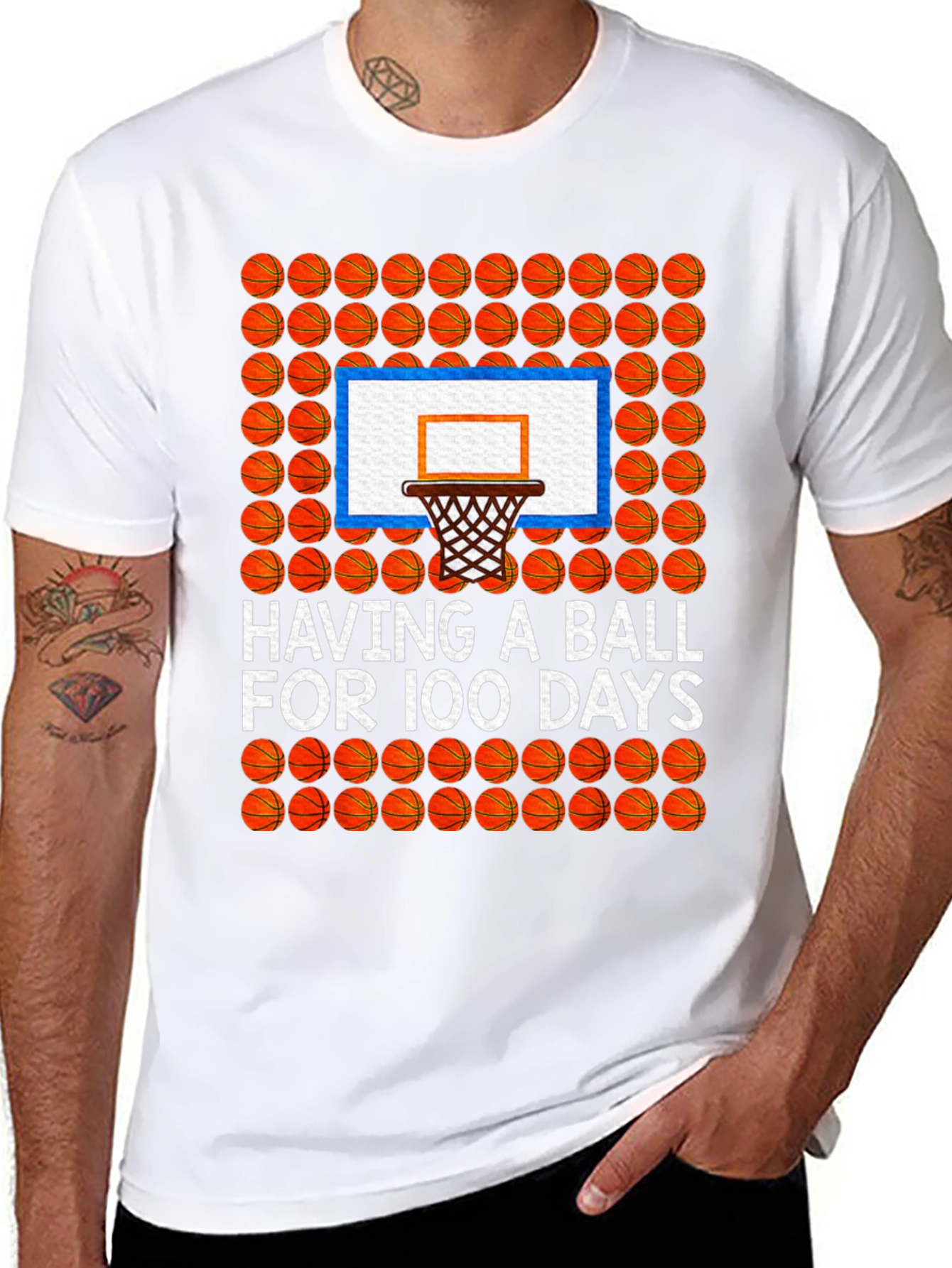 100 Days of School Basketball T-Shirt