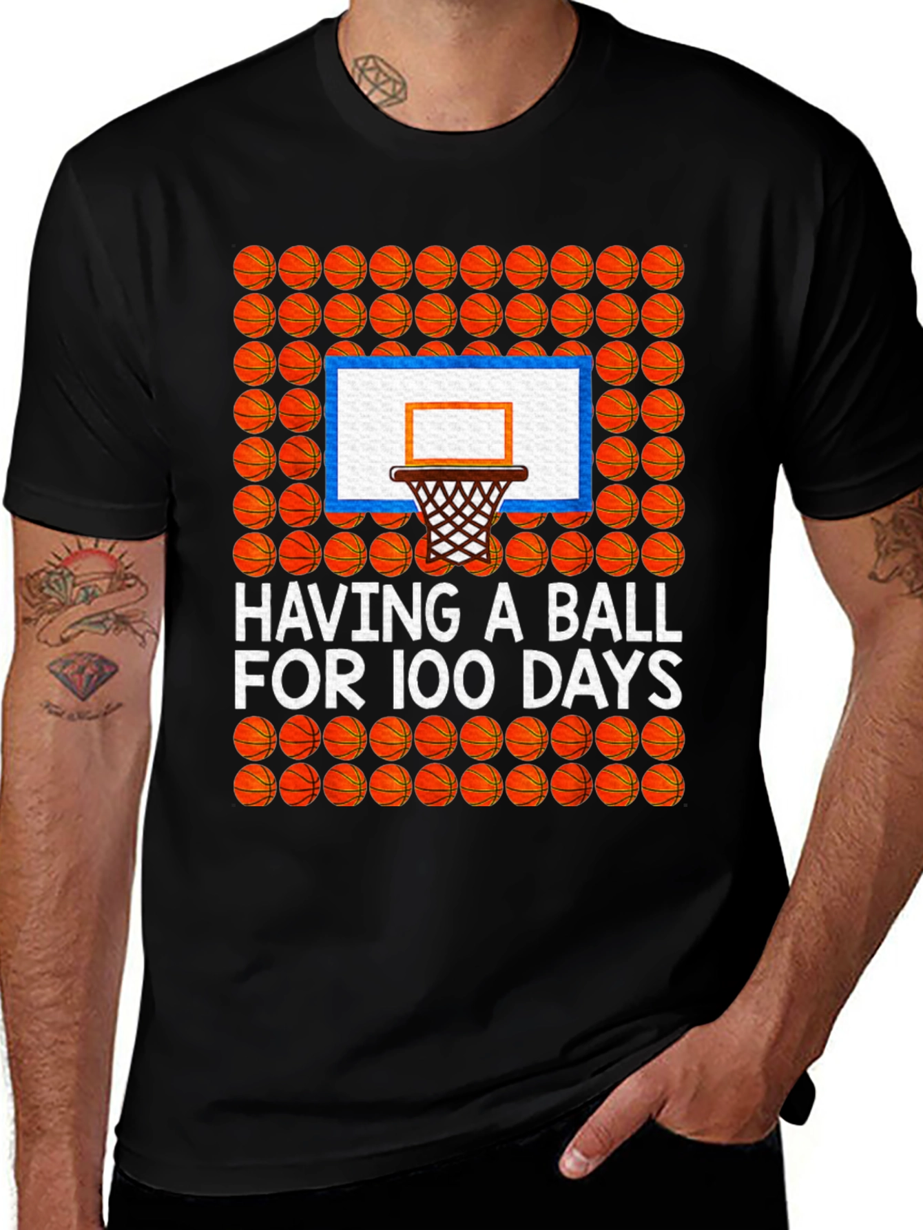 100 Days of School Basketball T-Shirt