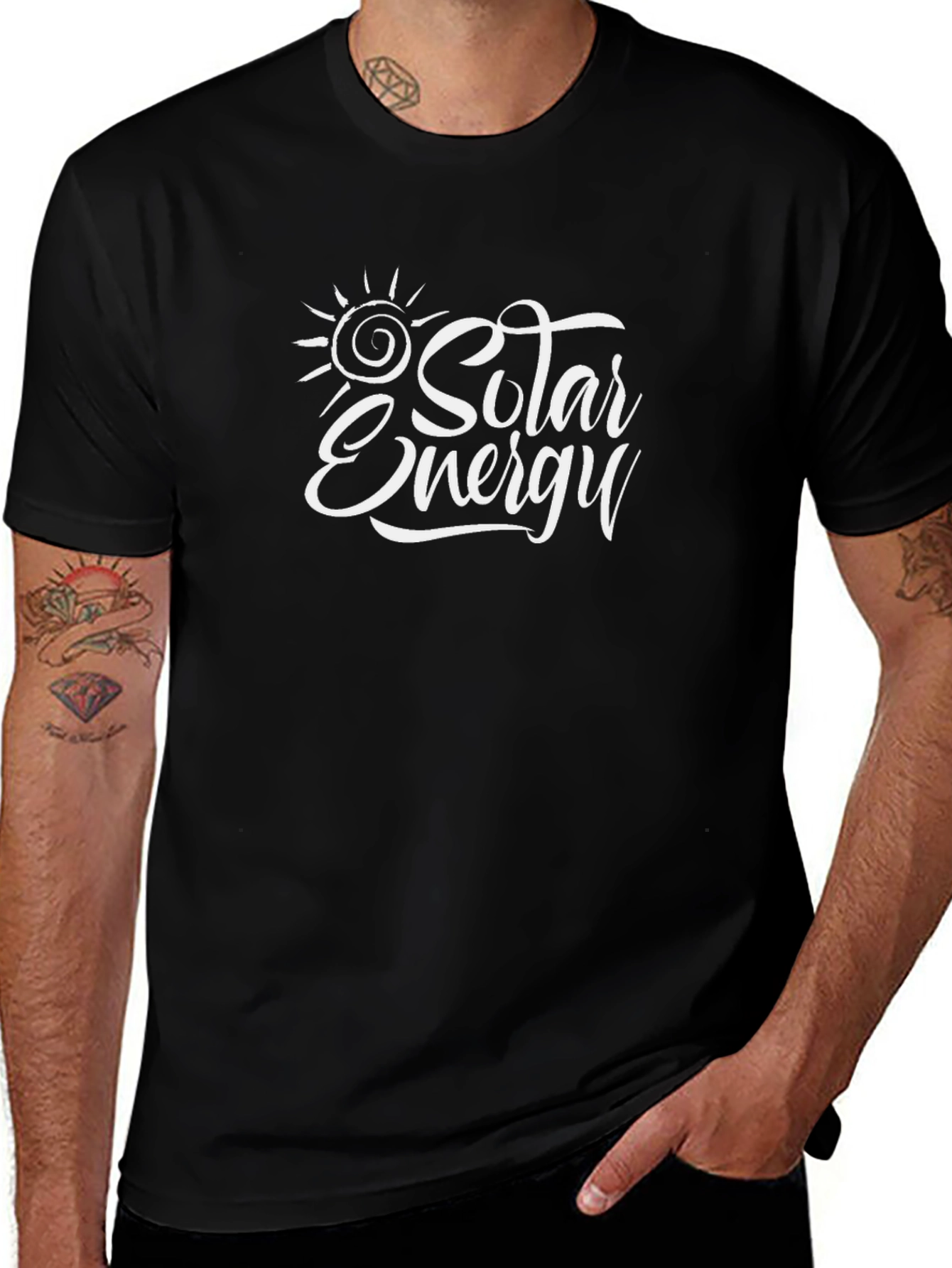 Solar Energy Graphic T-Shirt - Black