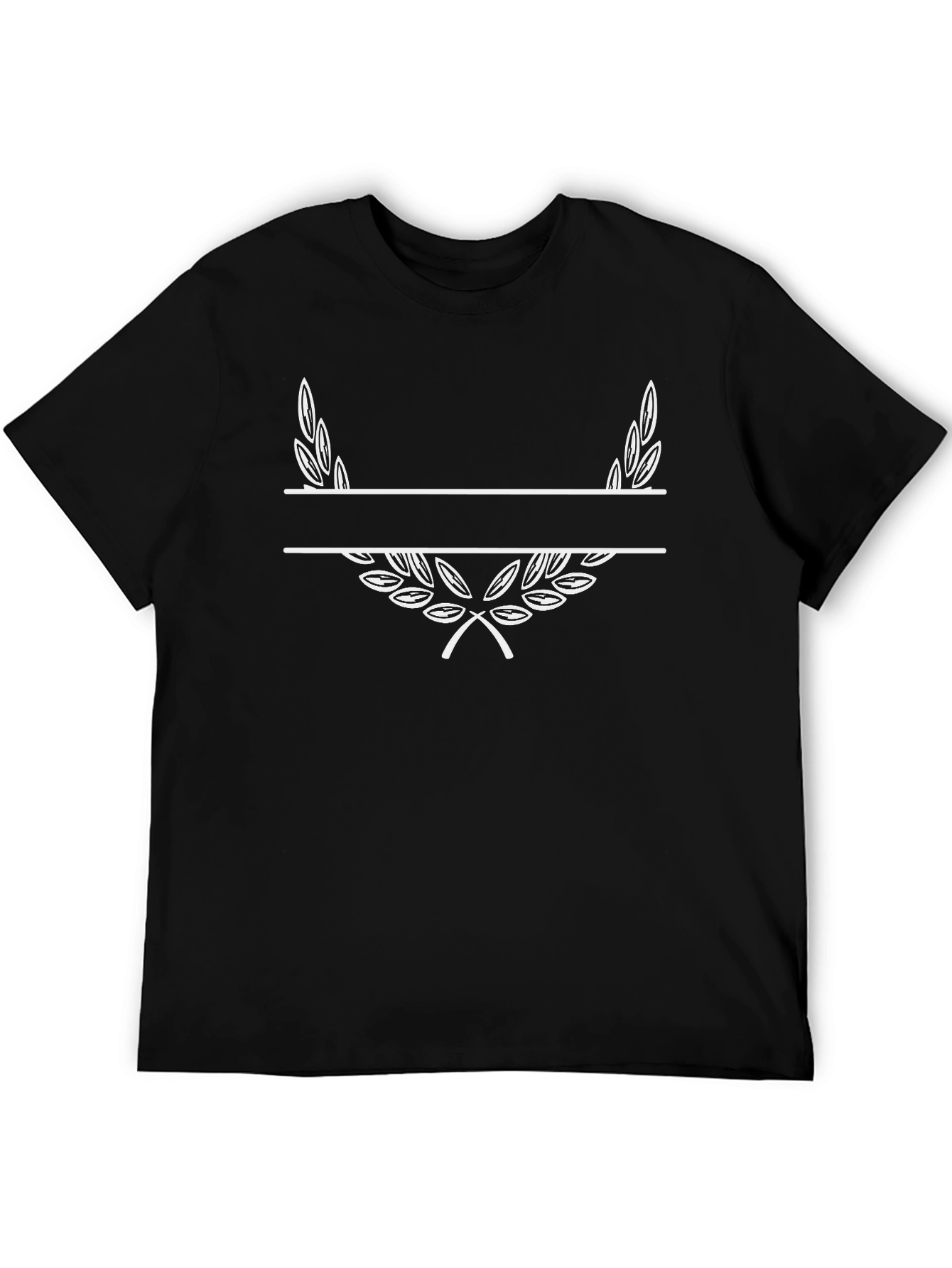 Personalized Laurel Wreath Black T-Shirt