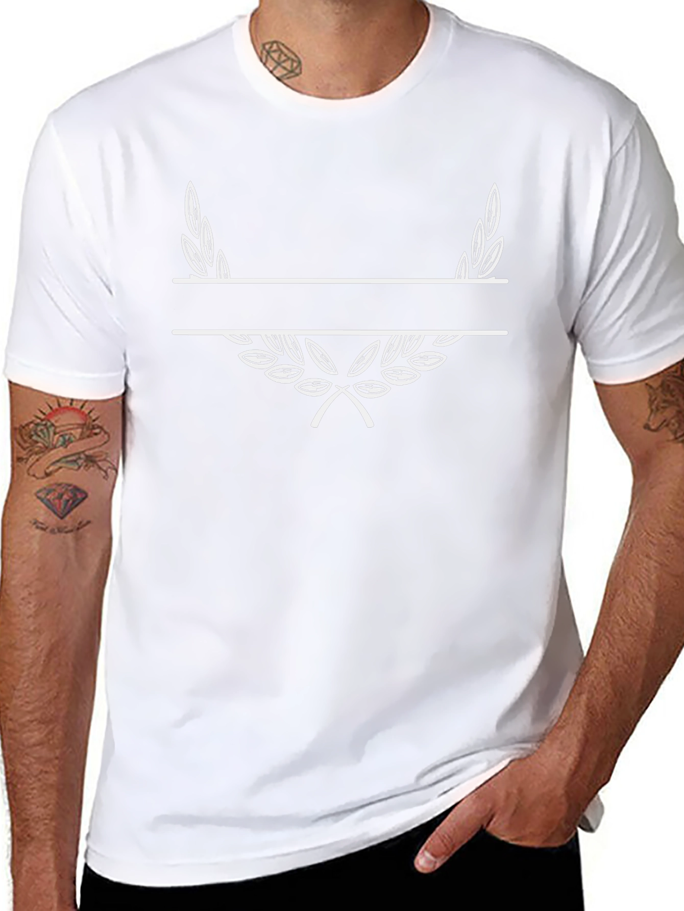 Personalized Laurel Wreath Black T-Shirt
